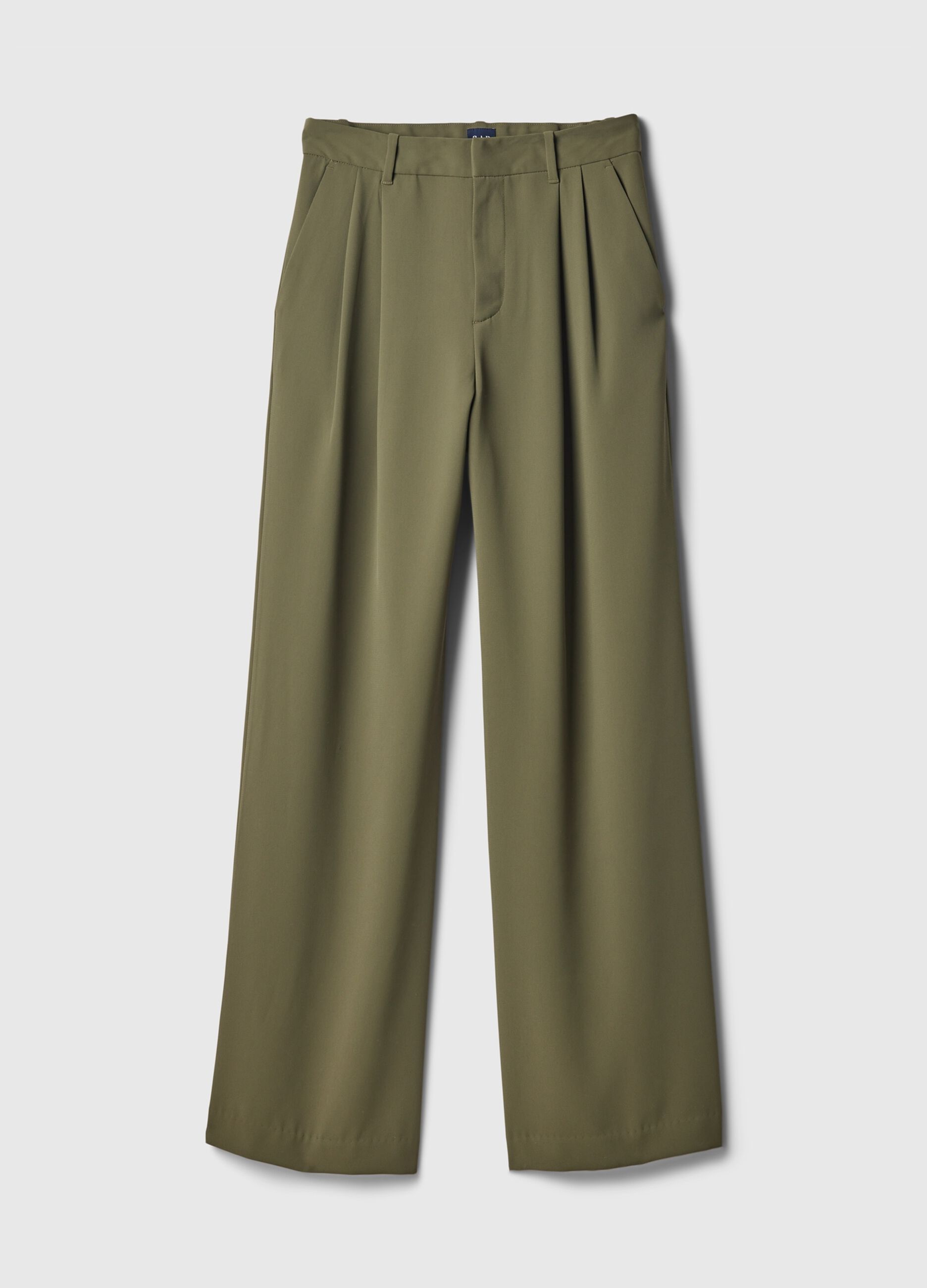 Wide-leg trousers with high waist and darts