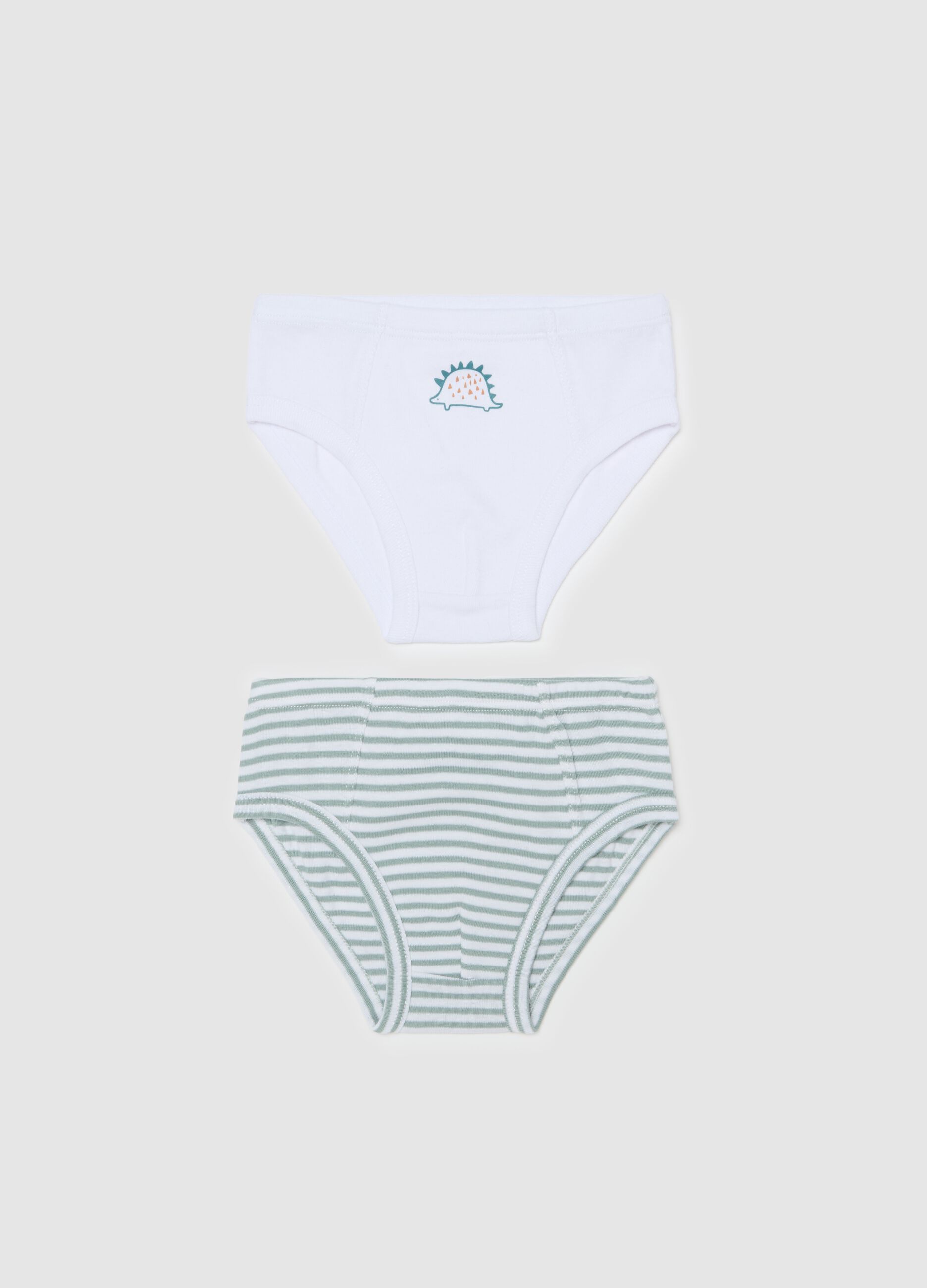 Two-pack briefs in organic cotton with print