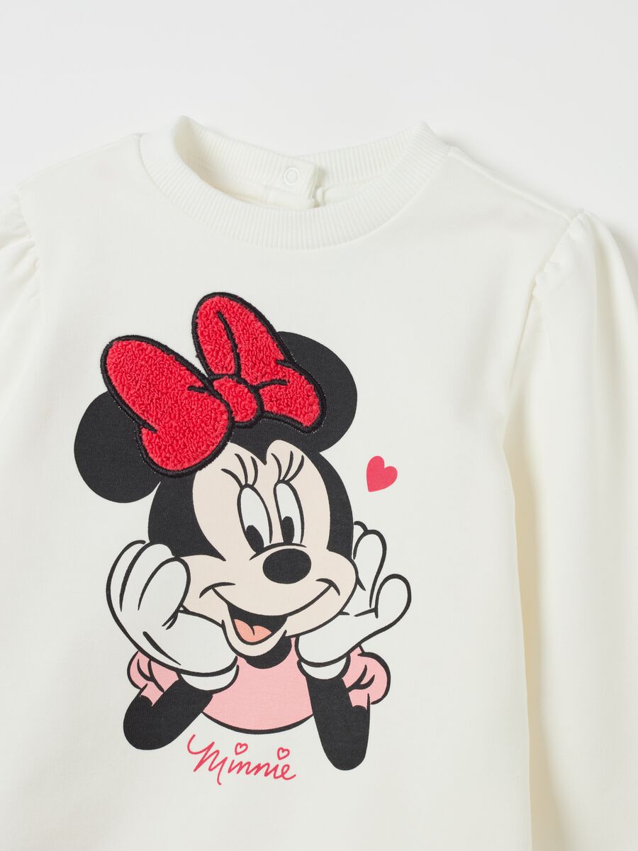 Stretch cotton sweatshirt with Minnie Mouse print_2