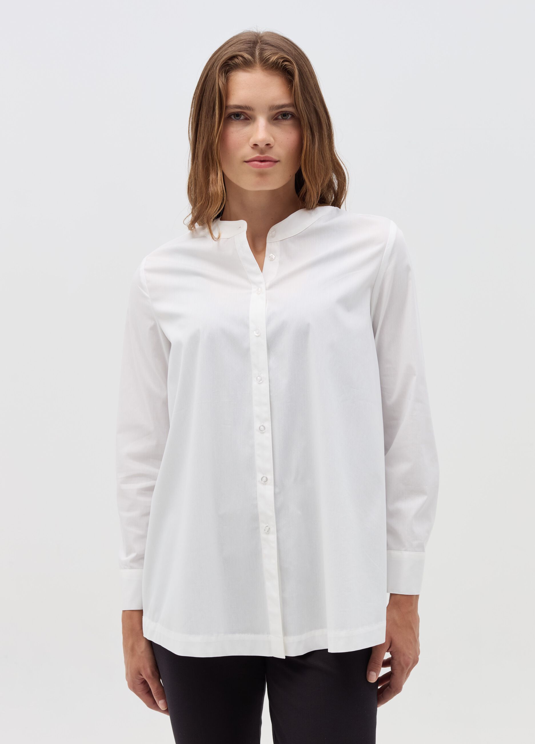 Camicia premaman con collo alla coreana