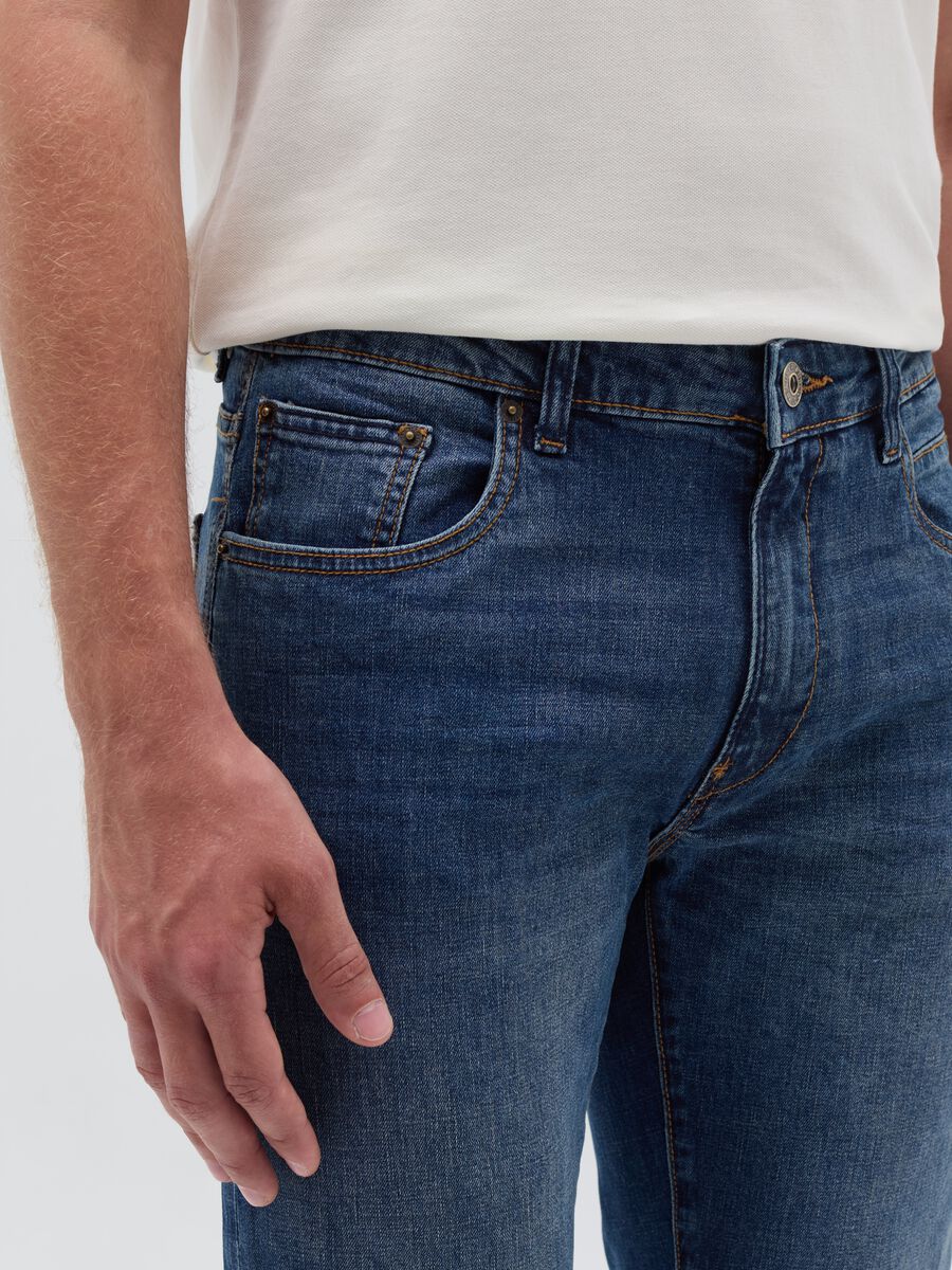Slim-fit cross-hatch cotton jeans_3