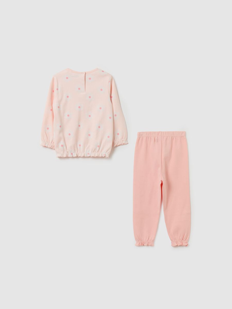 Organic cotton pyjamas with flowers print_1