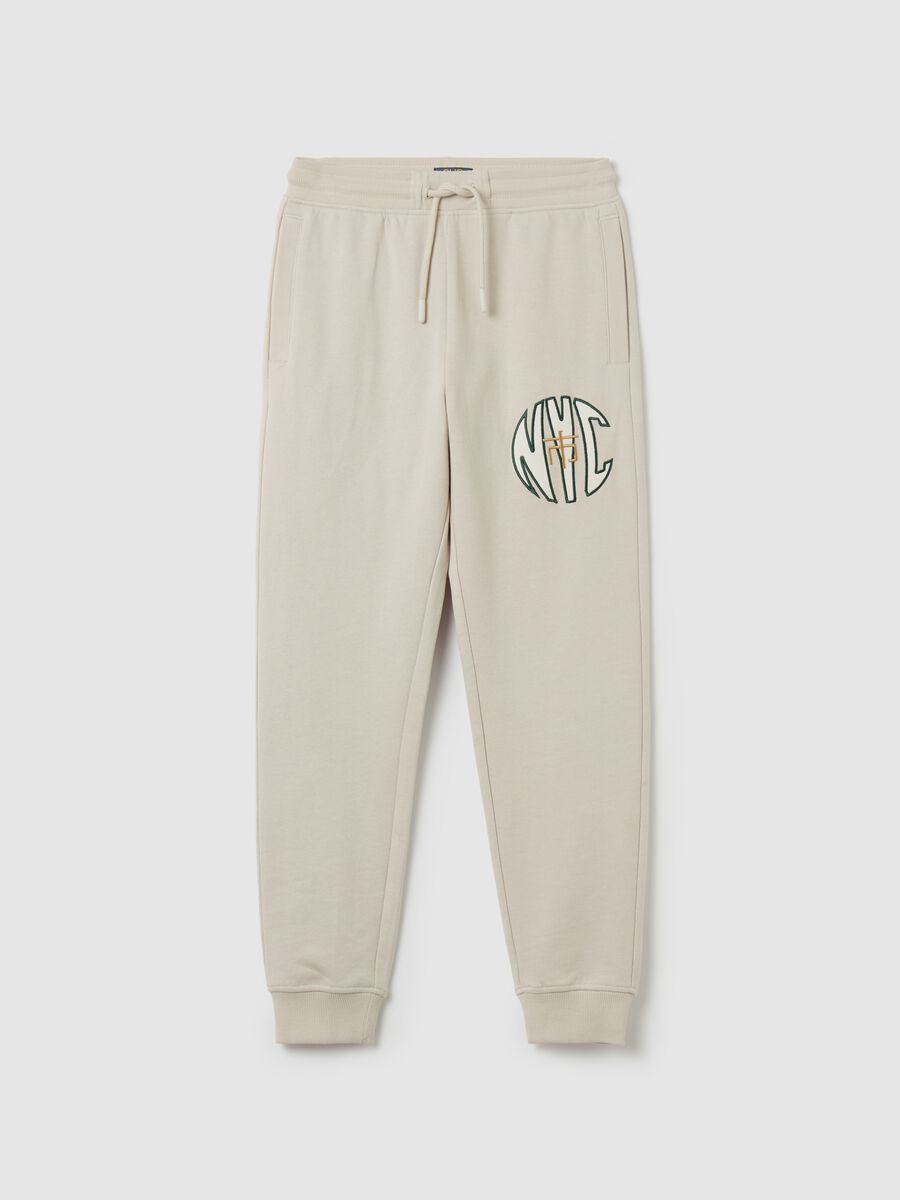 Twill joggers with "NYC” embroidery_0