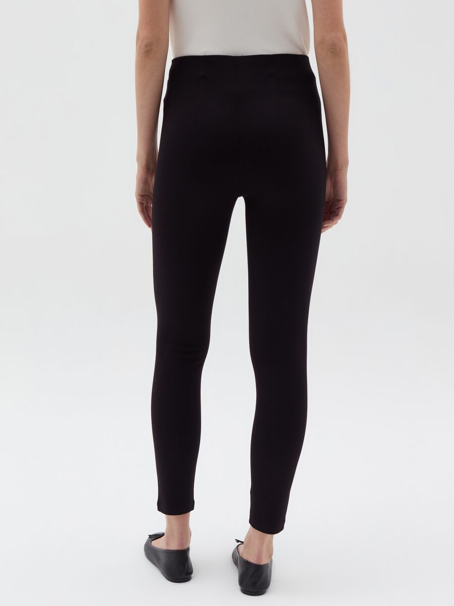 High-rise crop leggings with darts_2