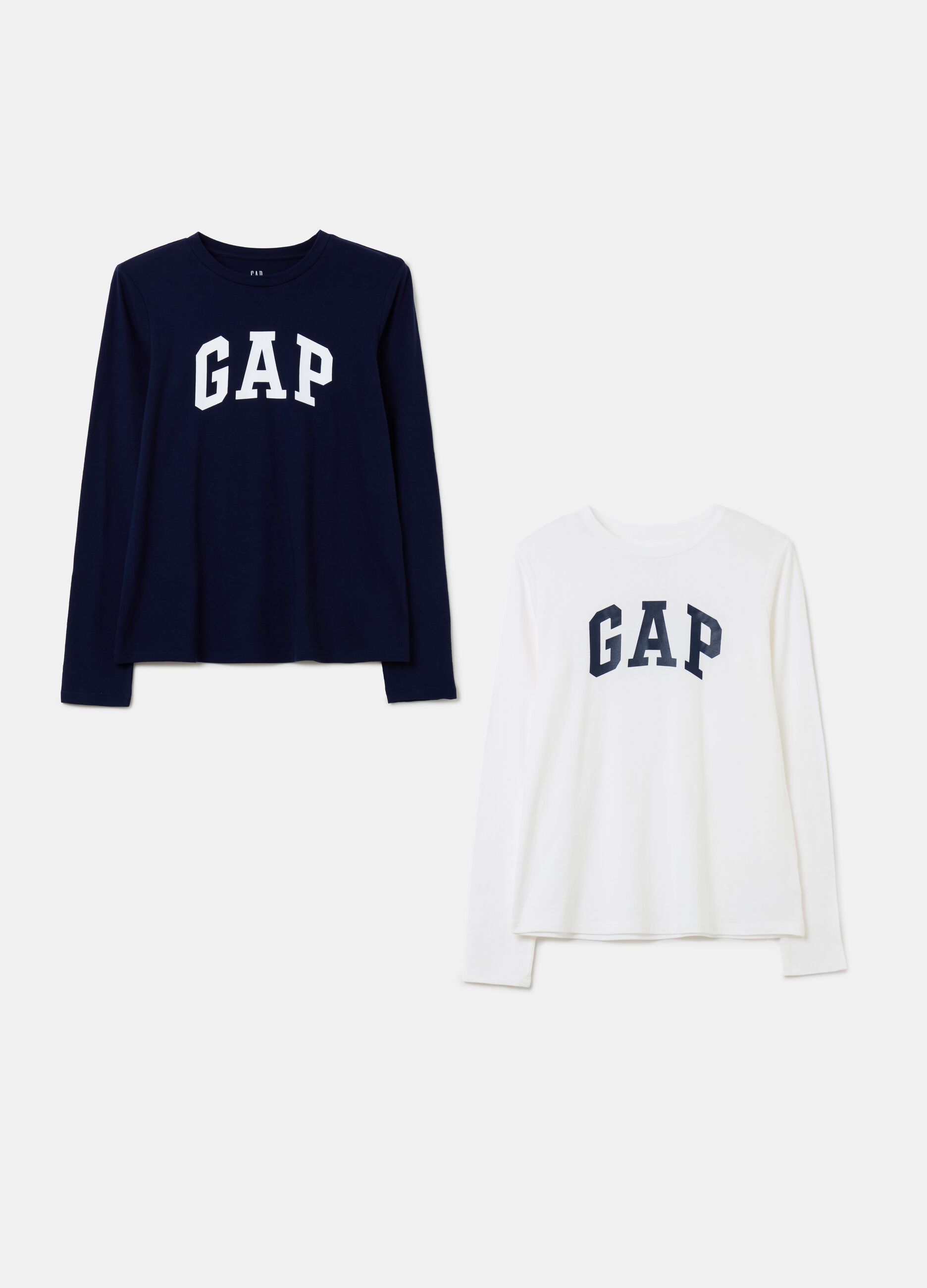 Two-pack long-sleeved T-shirts with logo print