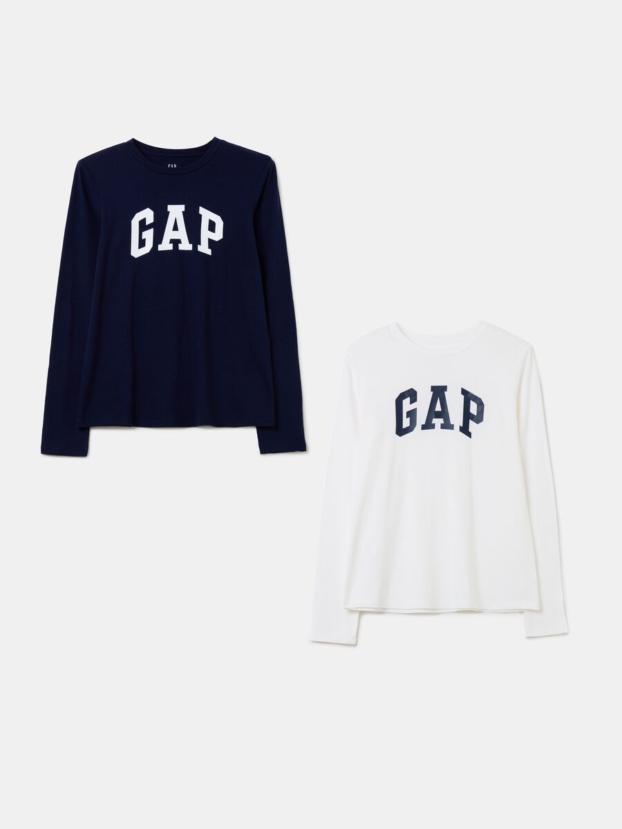 Two-pack long-sleeved T-shirts with logo print_0