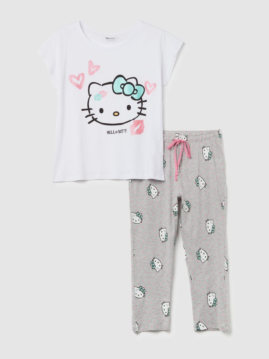 Pigiama con pantalone pinocchietto stampa Hello Kitty_4