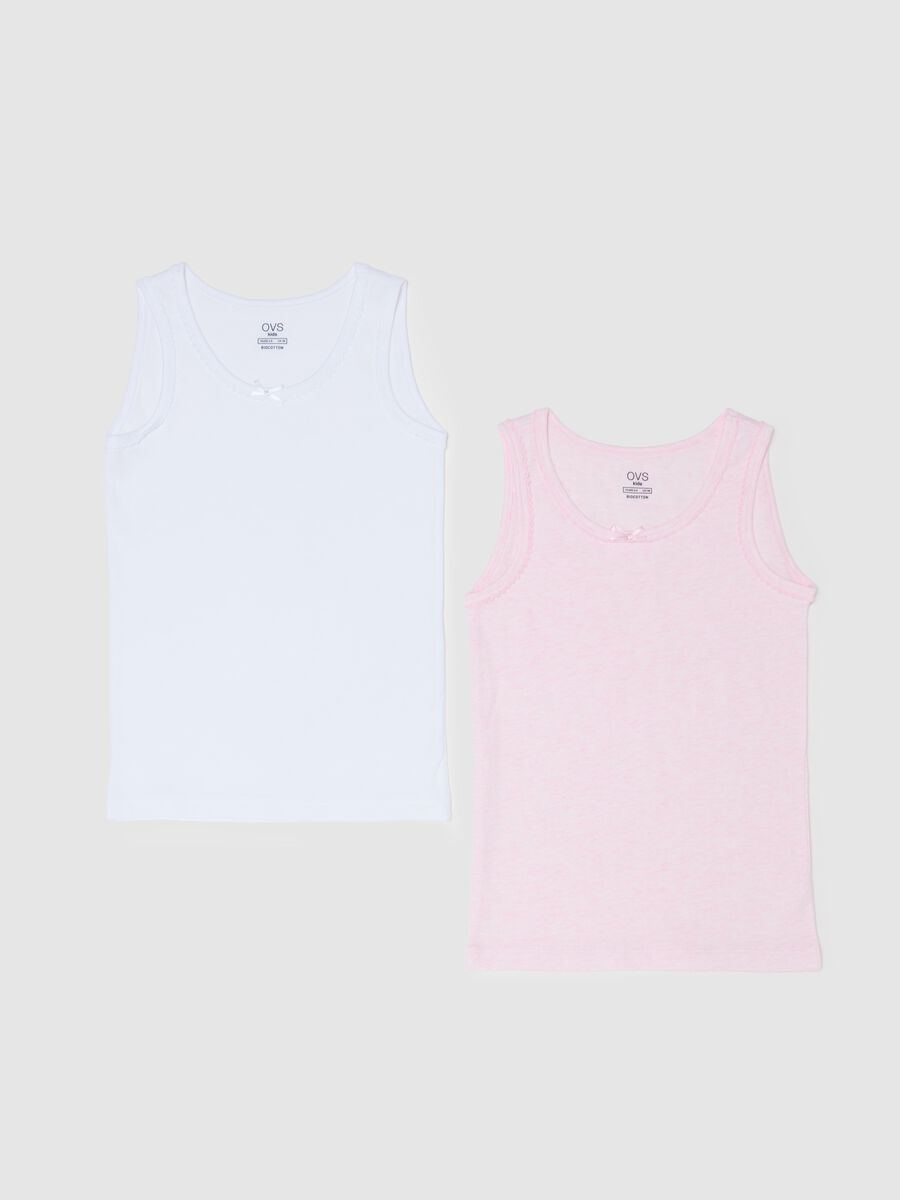 Two-pack vests in organic cotton with bow_0