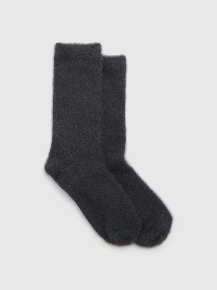 Short socks in furry yarn_0