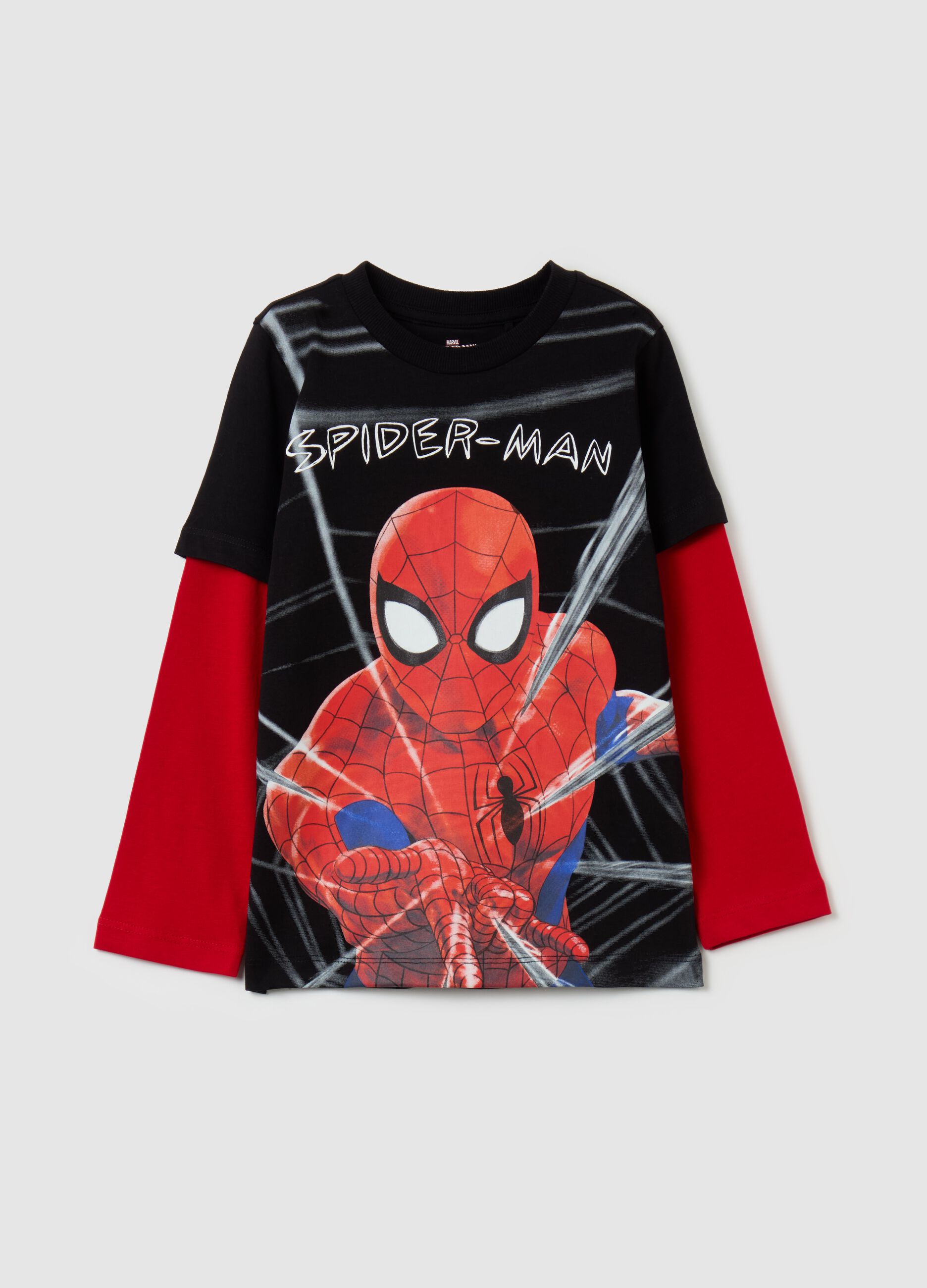 T-shirt with long sleeves and Spider-Man print