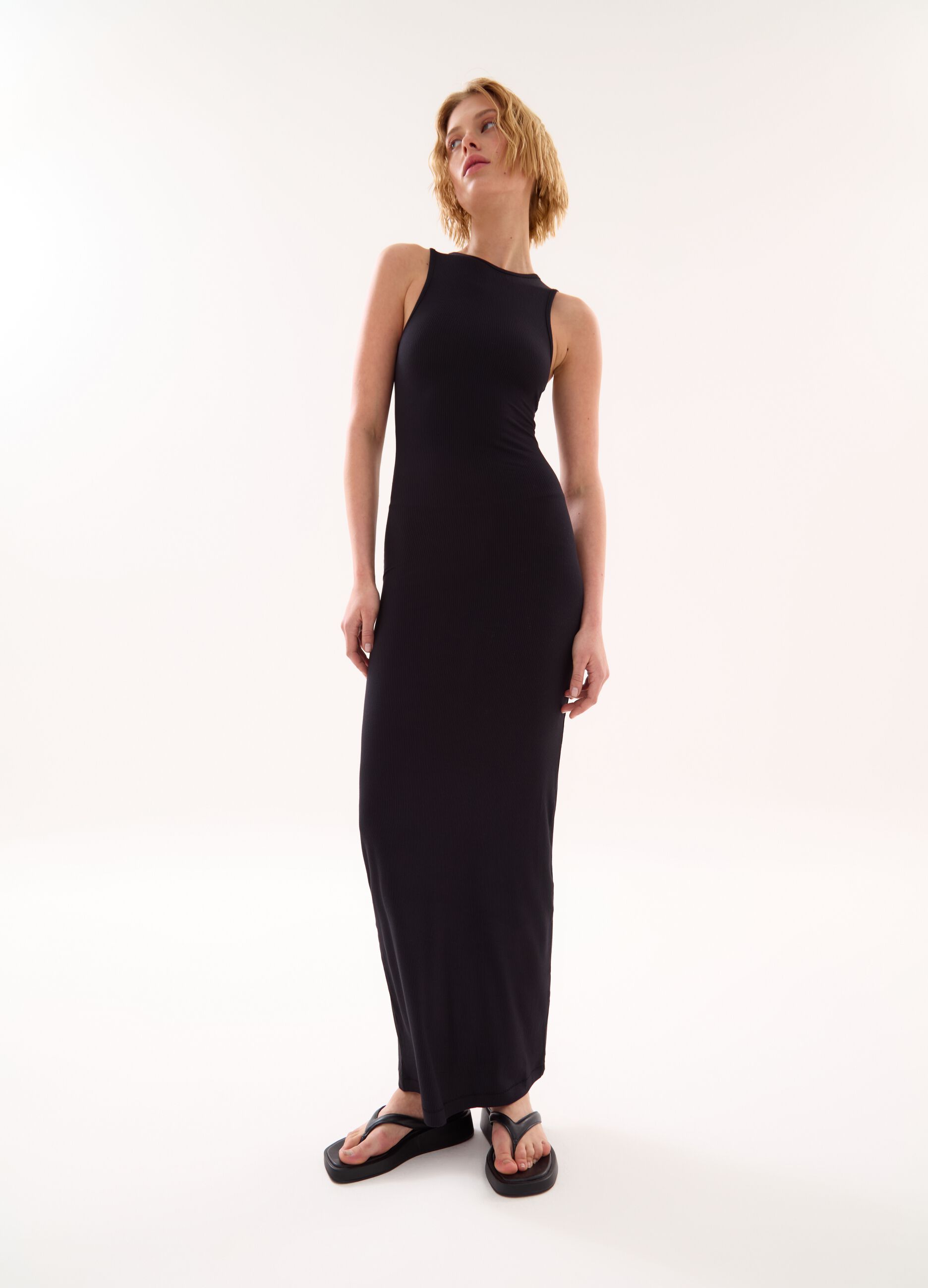 Ovs Long Shape Dress Black