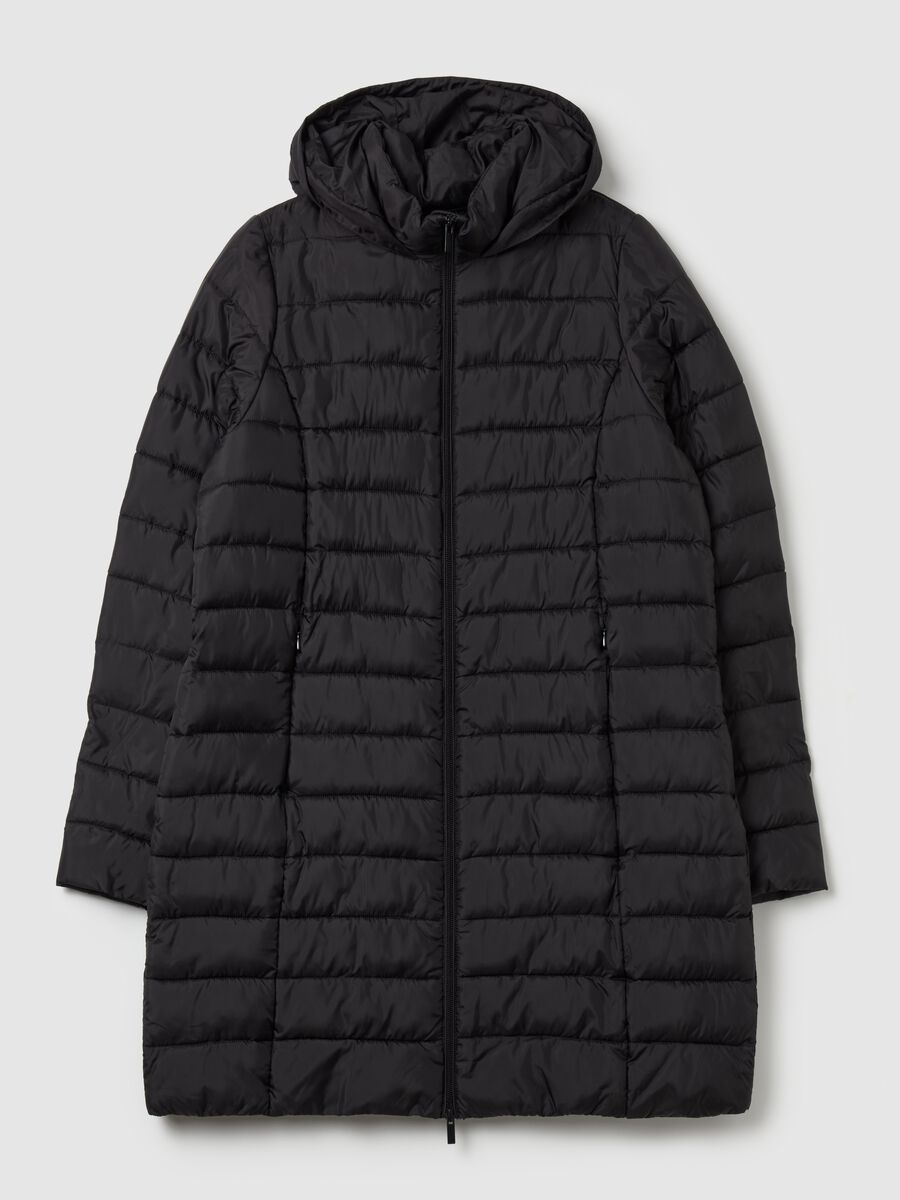 Curvy long down jacket with hood_4