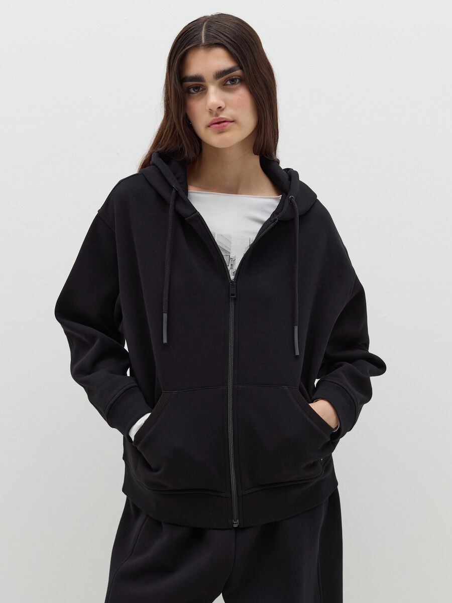 Felpa over full-zip con cappuccio_1