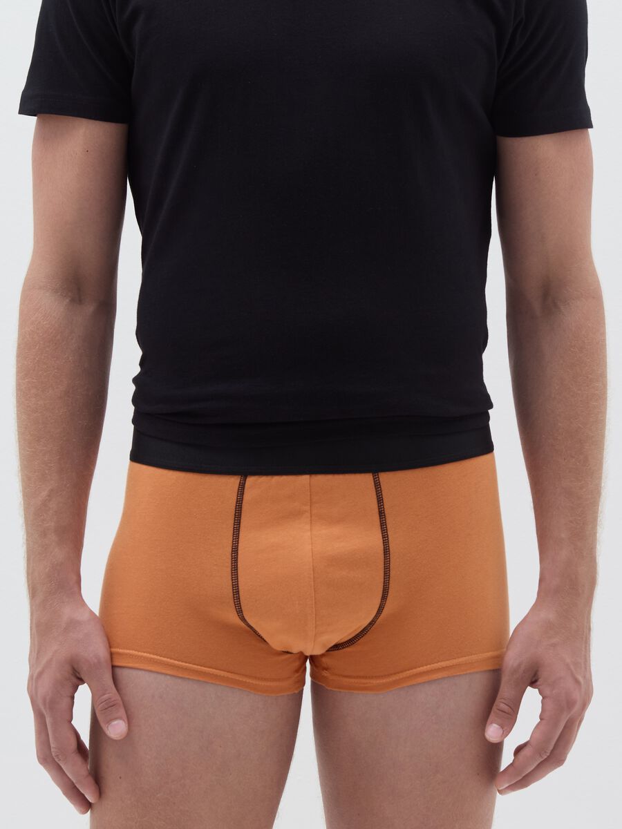 Five-pack solid colour cotton boxer shorts_1