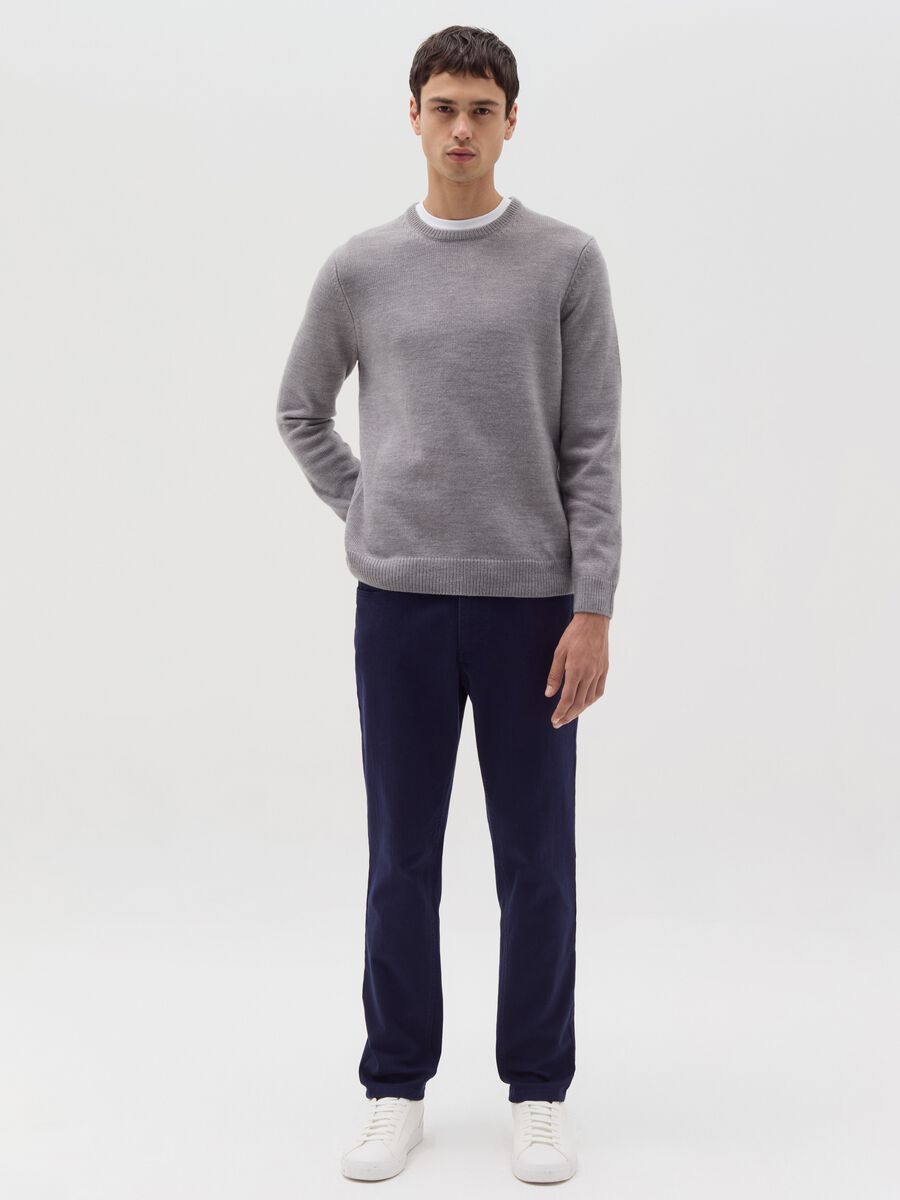 Stretch twill trousers with five pockets_0