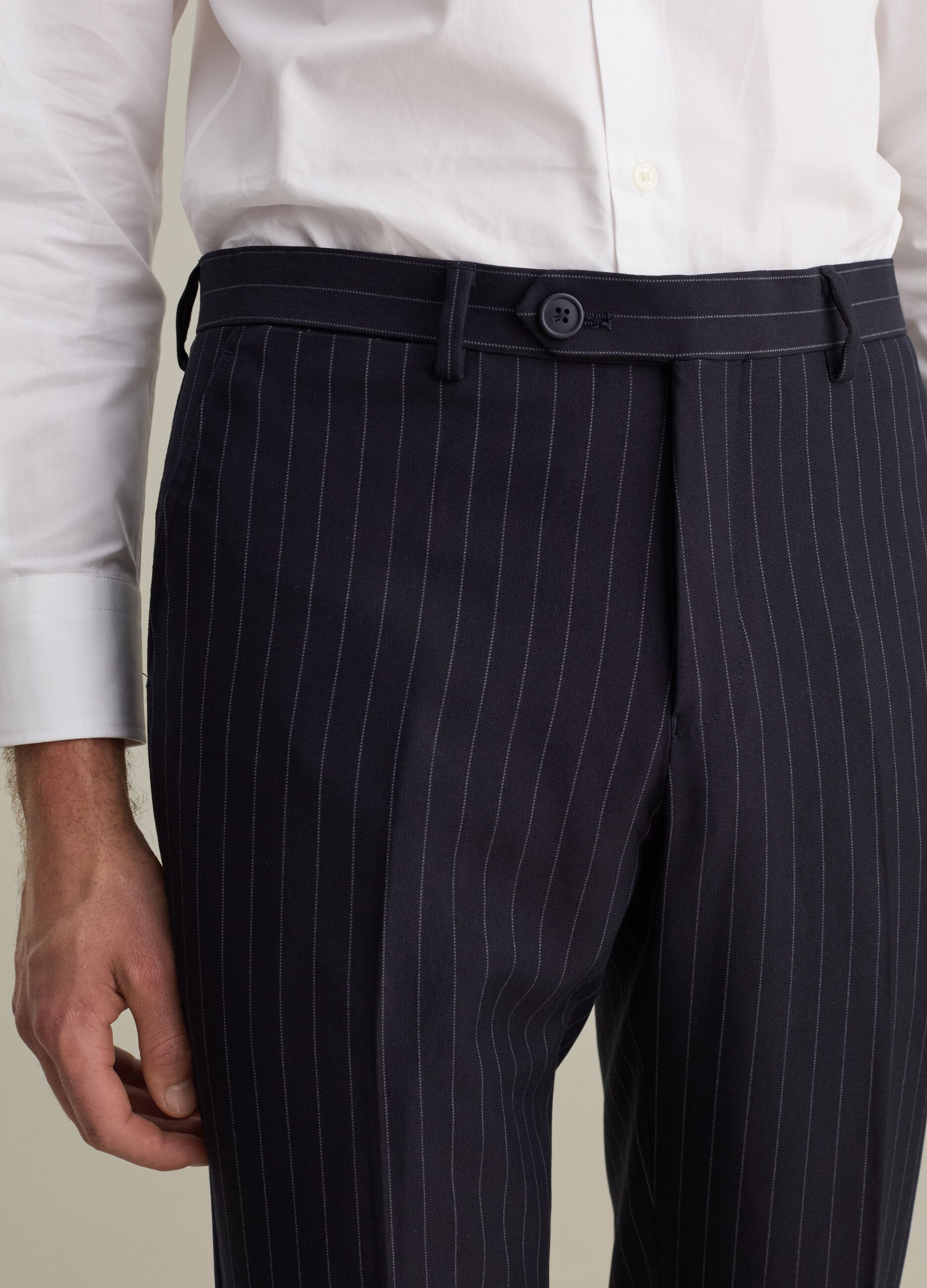 Easy-fit pinstriped trousers