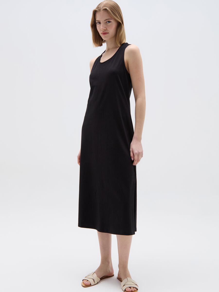 Essential long dress with splits_0