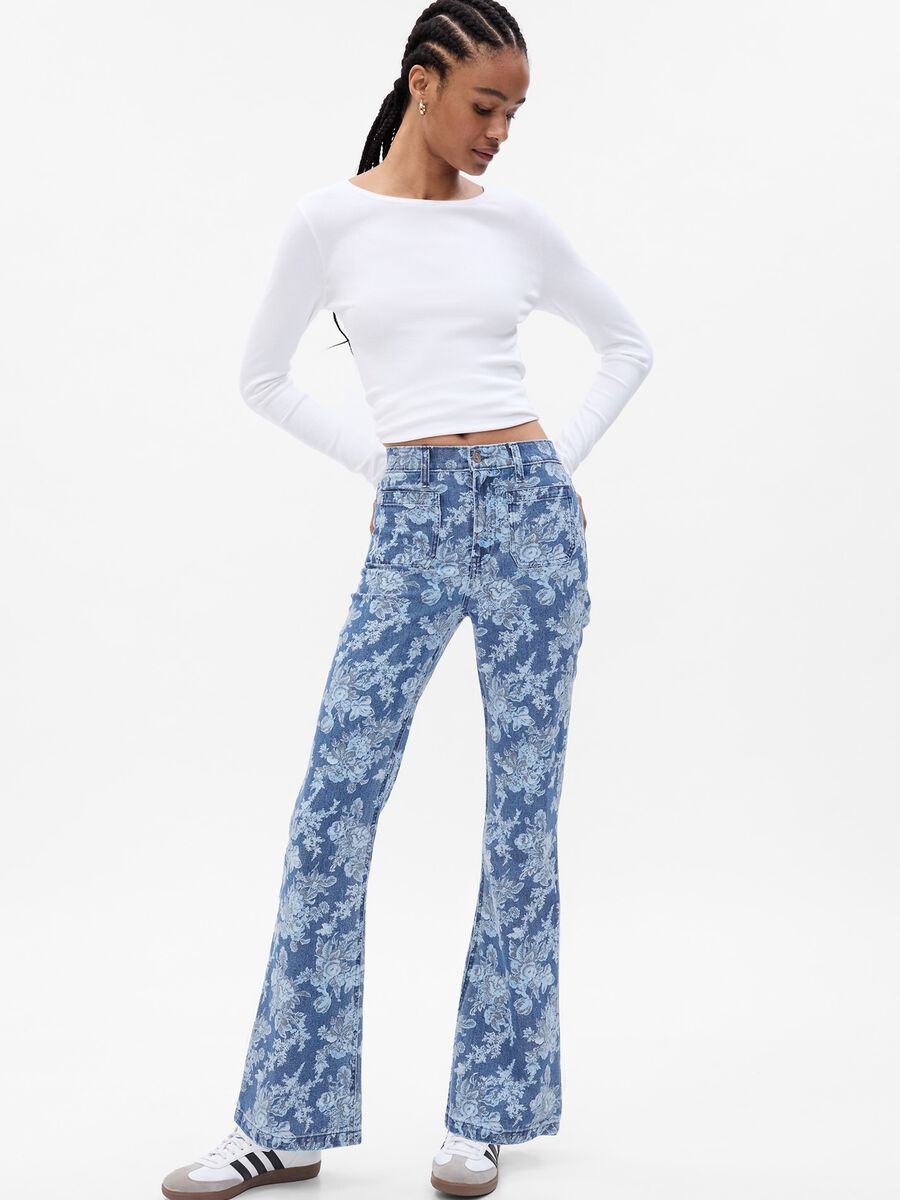 LoveShackFancy flare-fit jeans with print_0