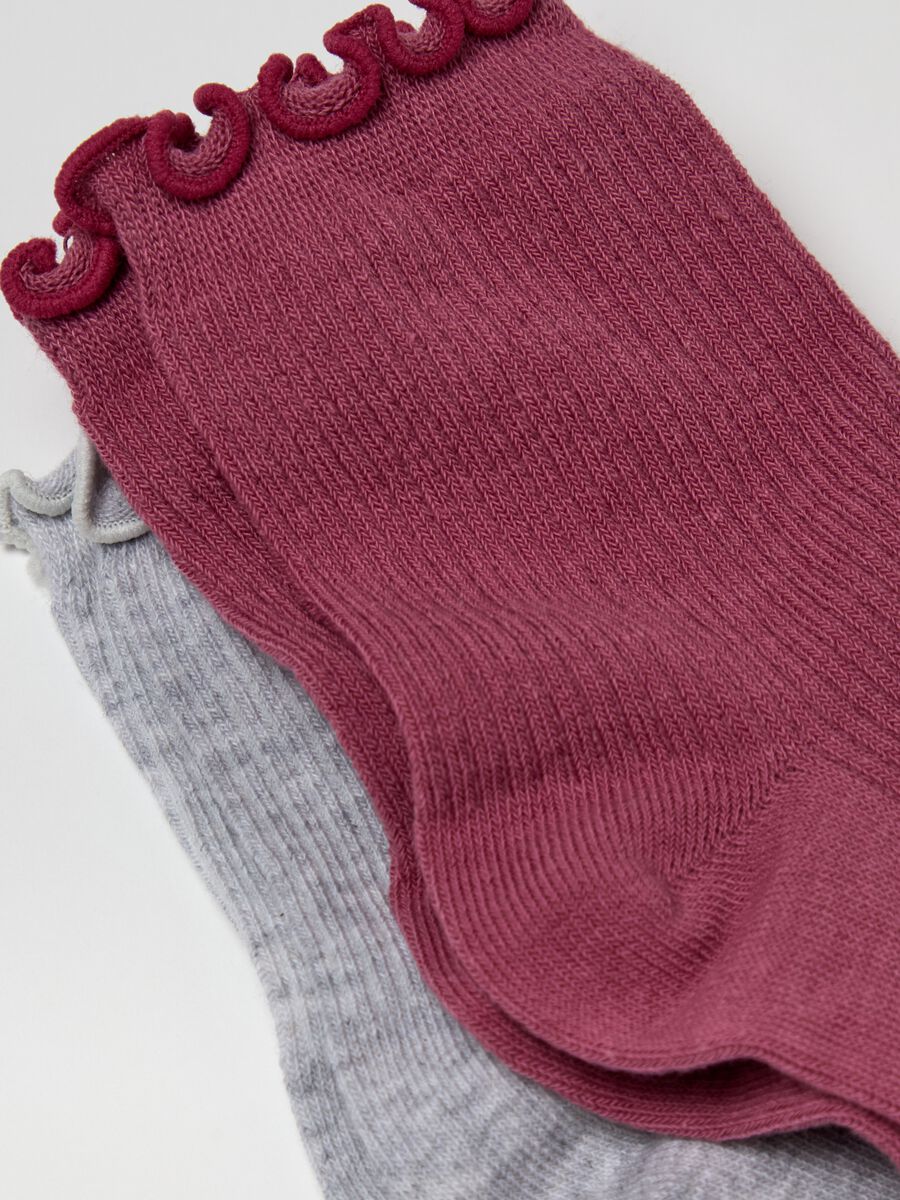 Three-pair pack short stretch ribbed socks_1