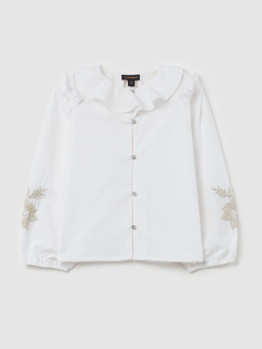 Shirt with diamanté flower_0