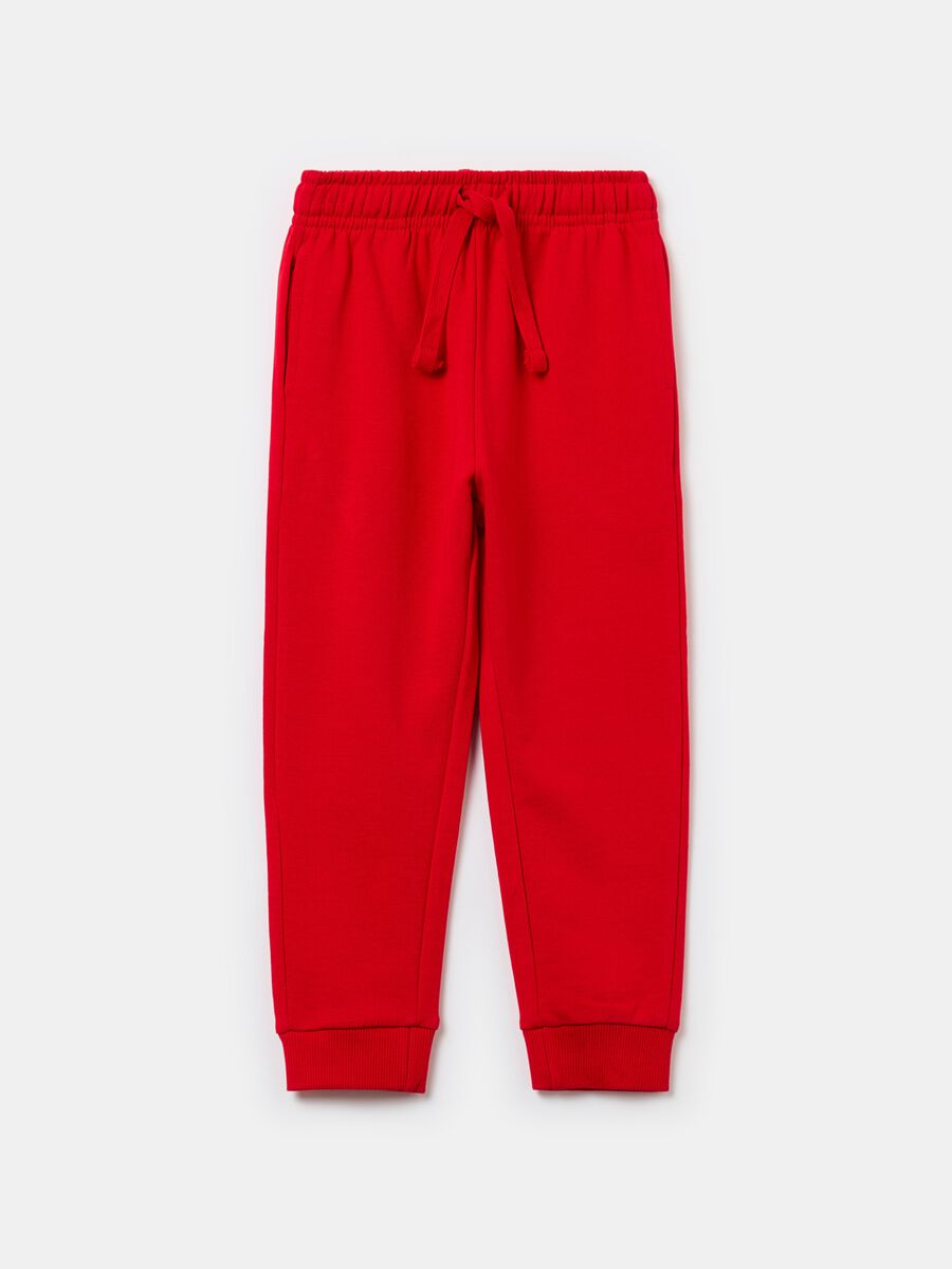 Fleece joggers with pockets and drawstring_0