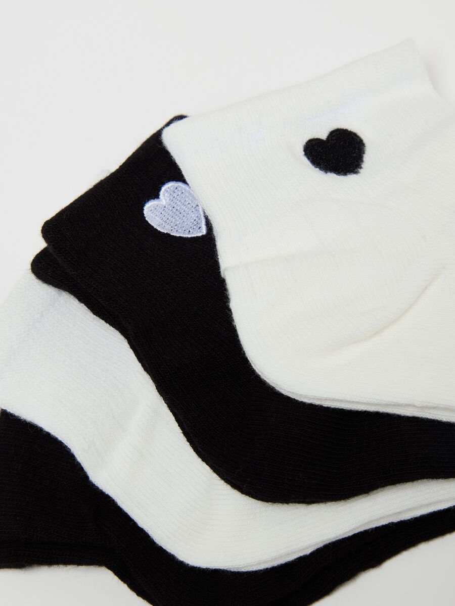 Five-pair pack short socks with heart embroidery_1