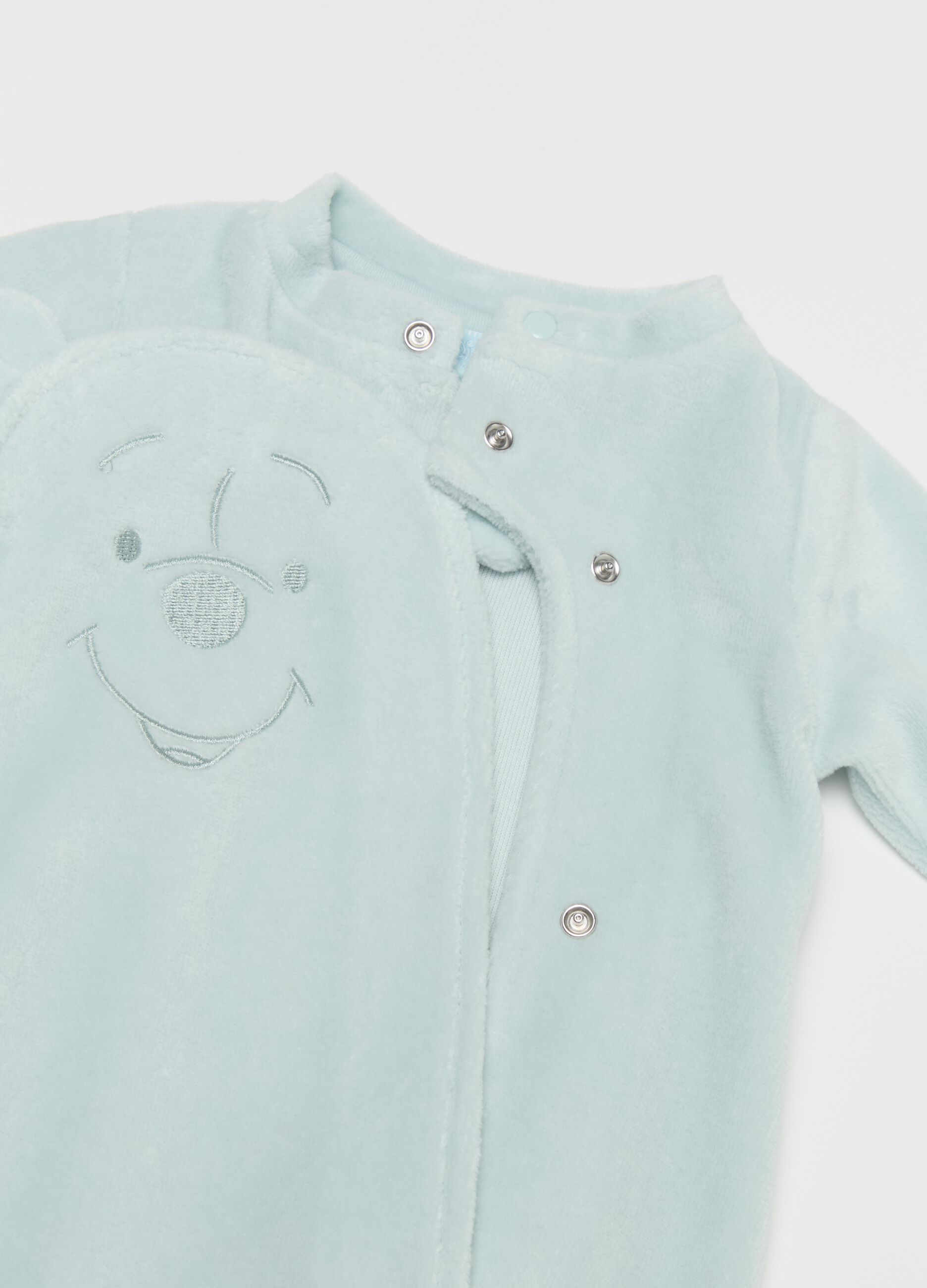 Velour onesie with Winnie The Pooh embroidery