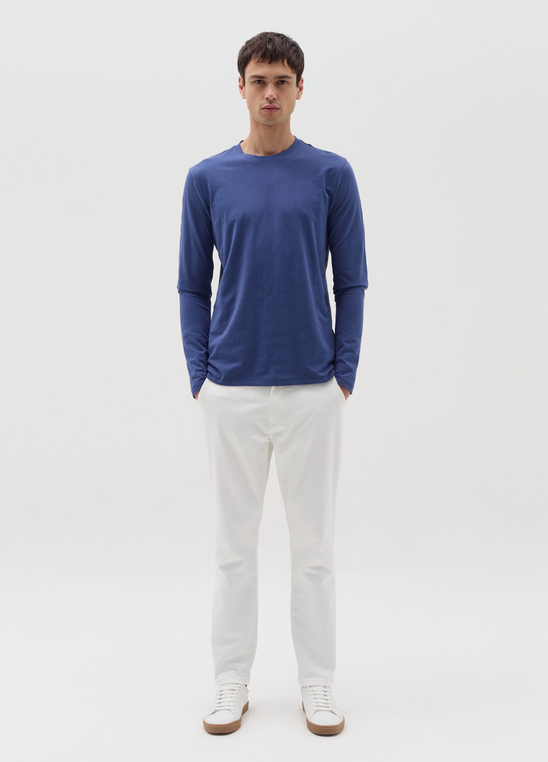 Jersey T-shirt with round neck