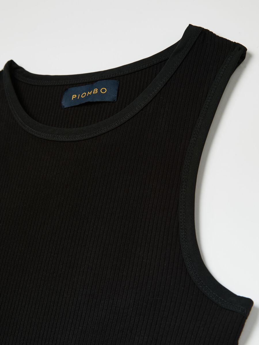 Tank top in ribbed stretch viscose_5