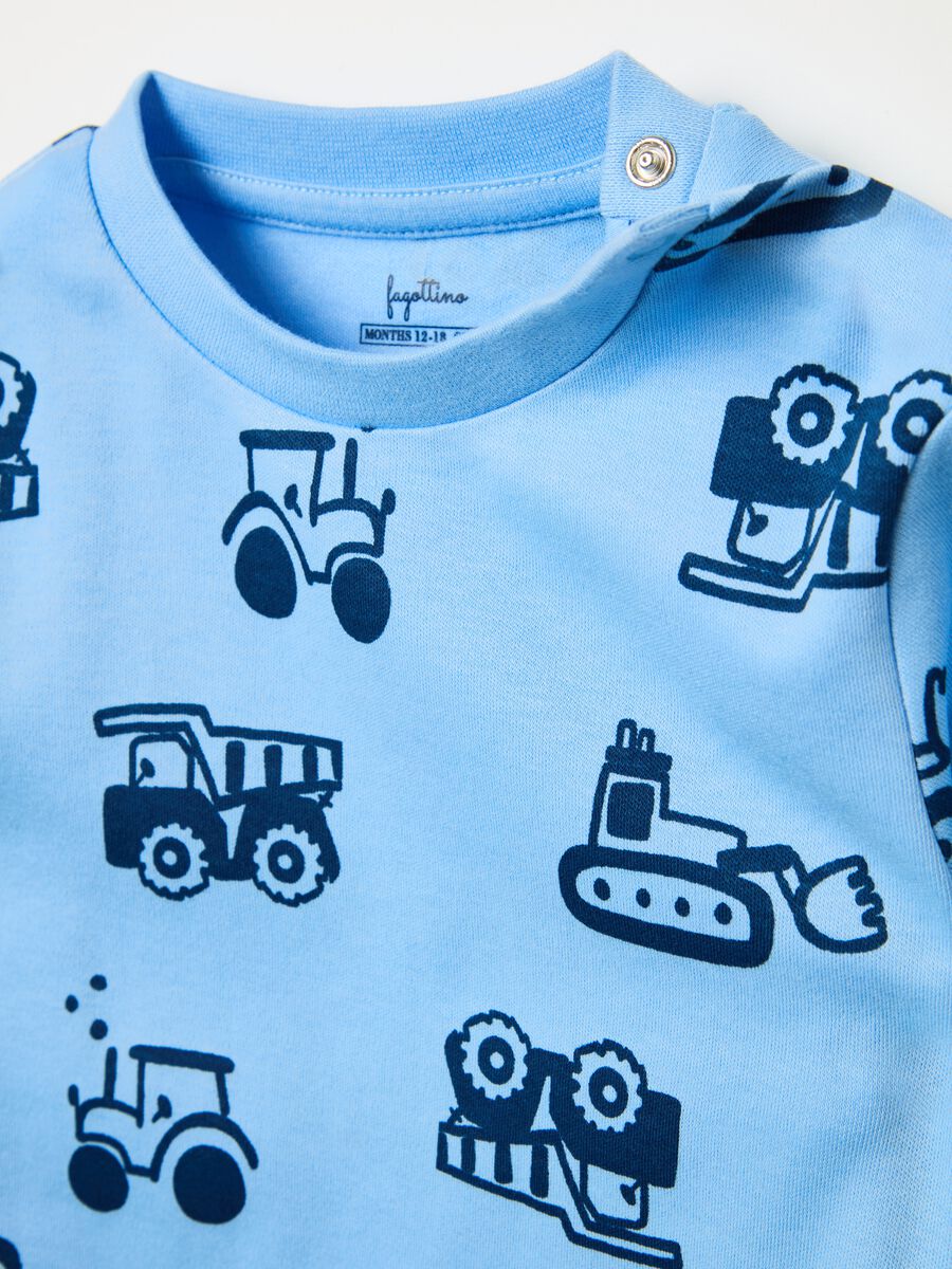 Pyjamas in organic cotton with machinery print_2