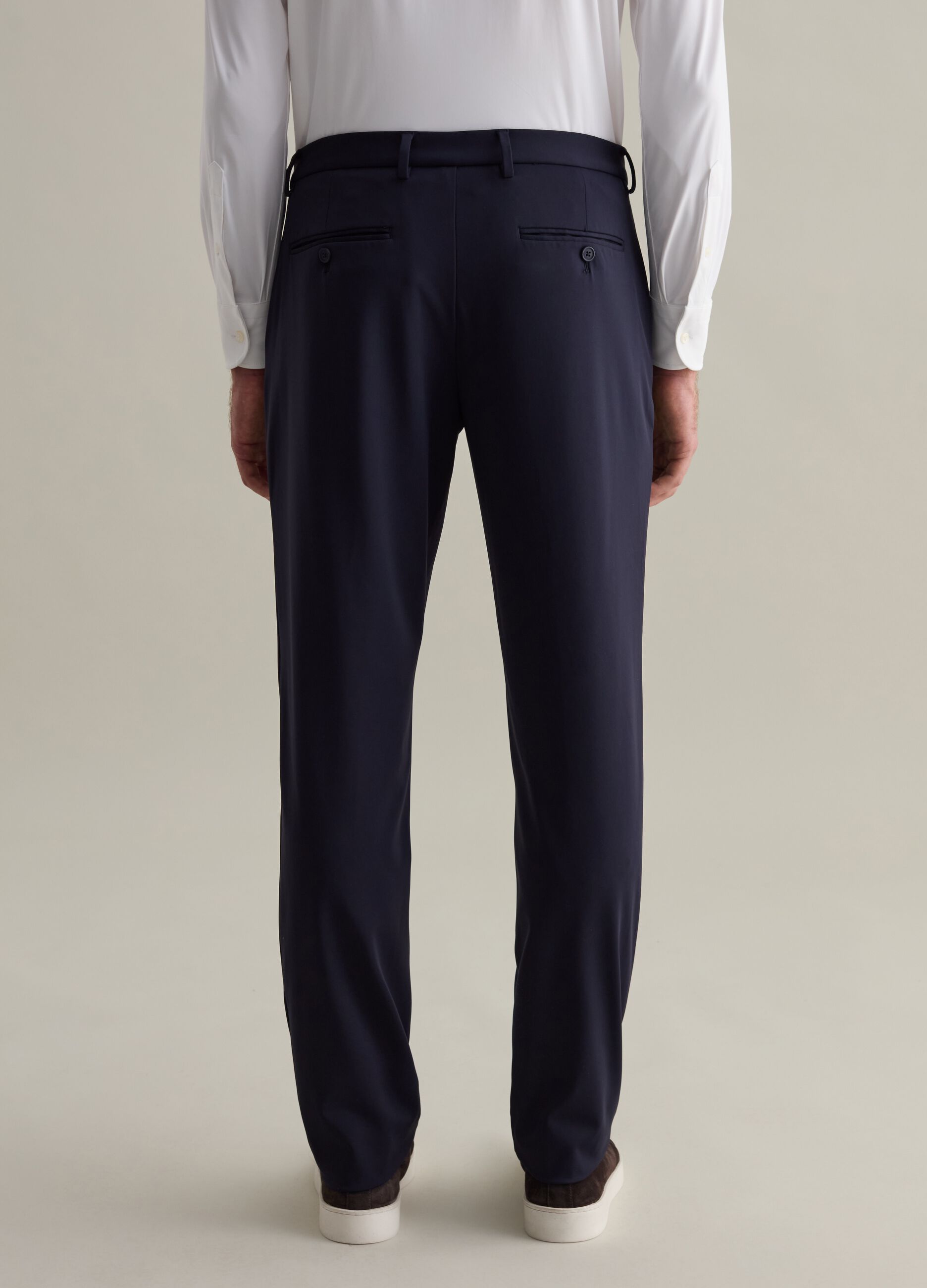 Contemporary chino trousers in technical fabric