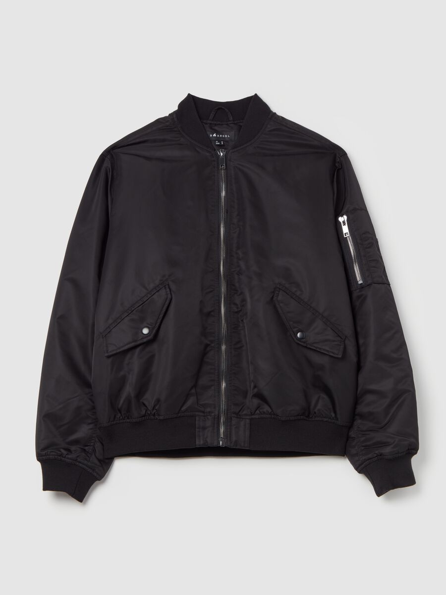 Solid colour full-zip bomber jacket_4