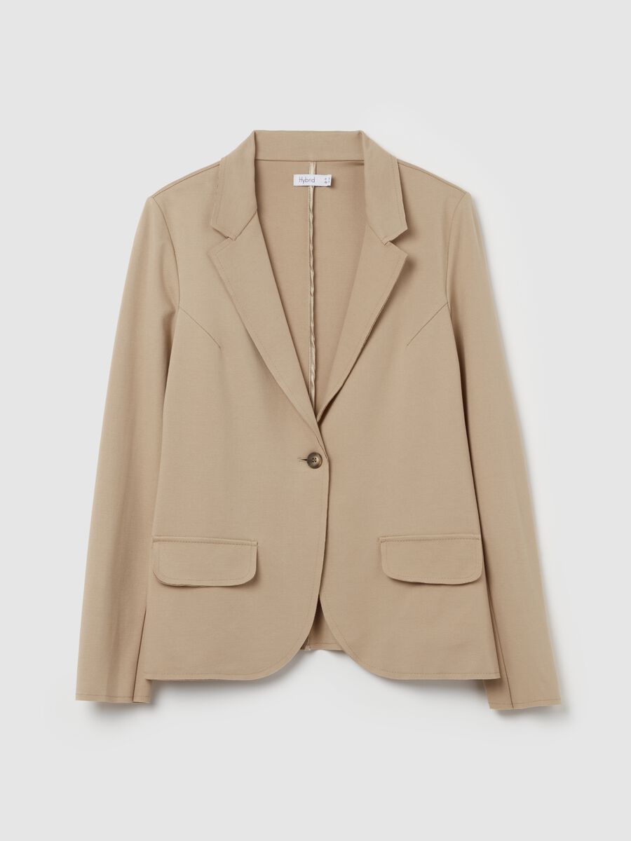 Solid colour single-breasted blazer_4