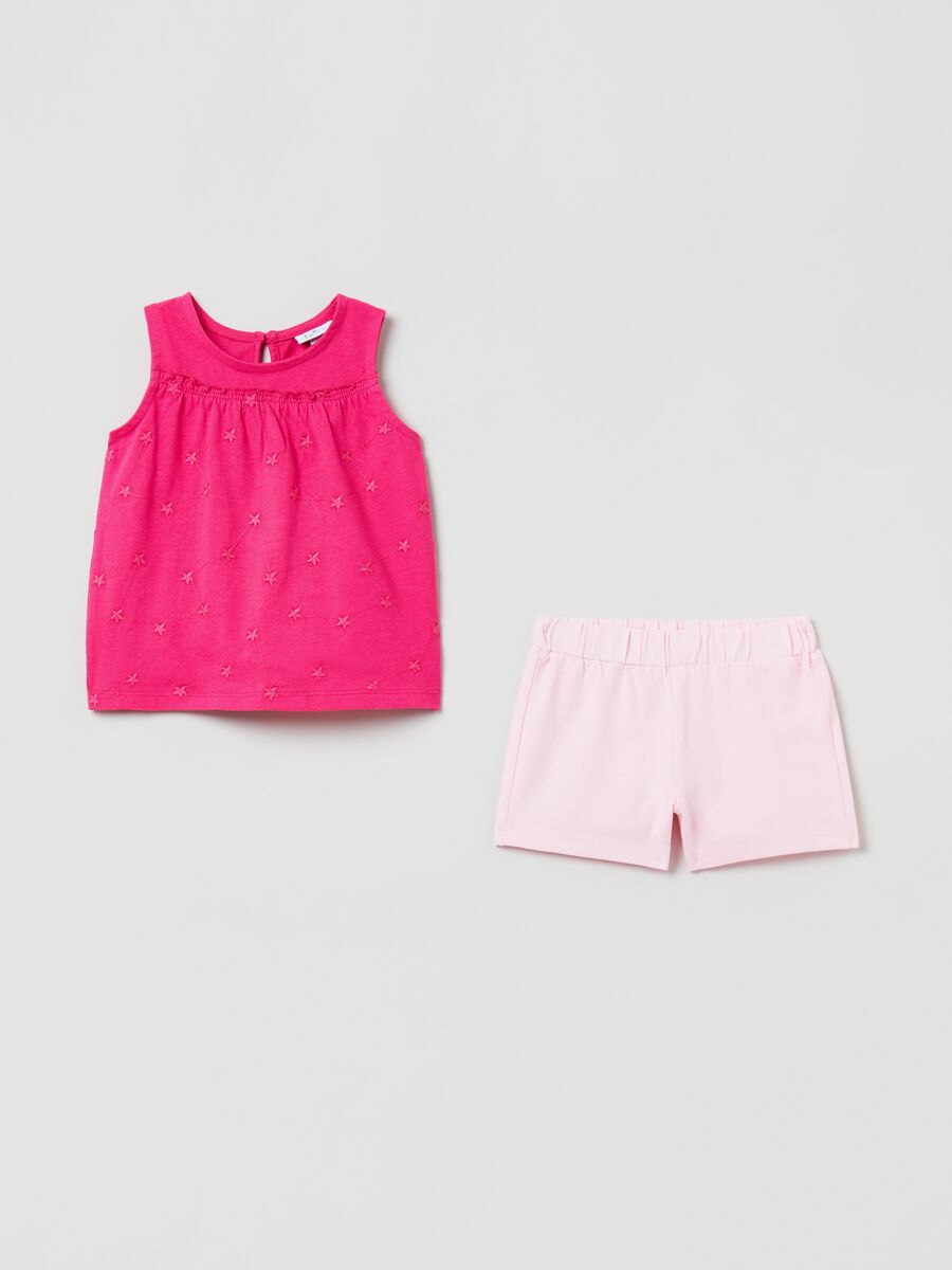 Jogging set with embroidered tank top_0