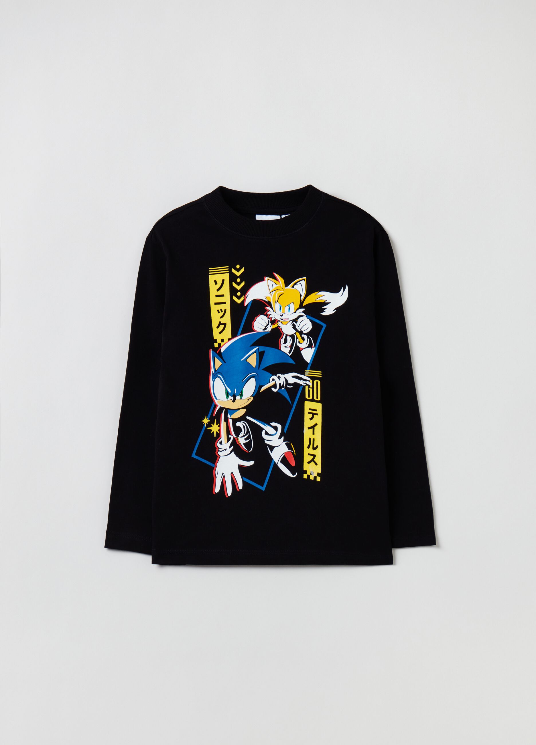 T-shirt with long sleeves and Sonic print