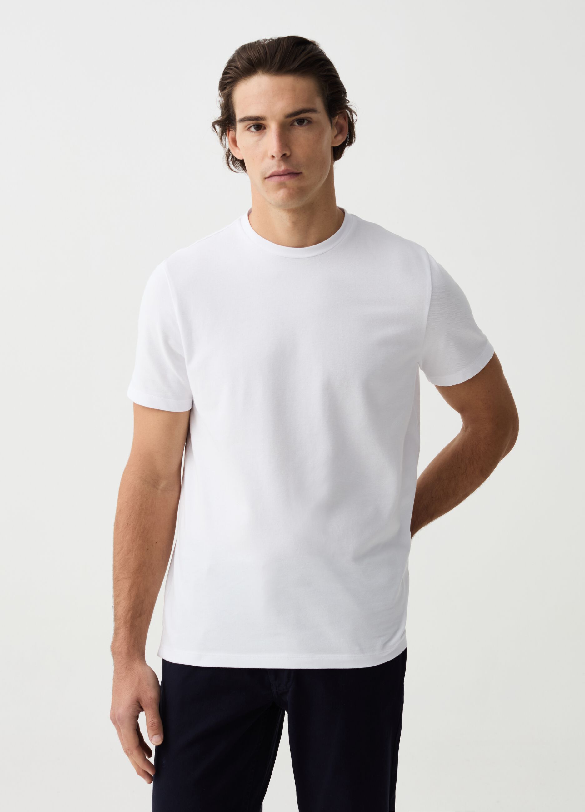 Ovs T-shirt girocollo in cotone stretch