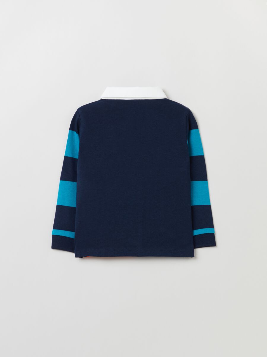 Long-sleeved colourblock polo shirt_1