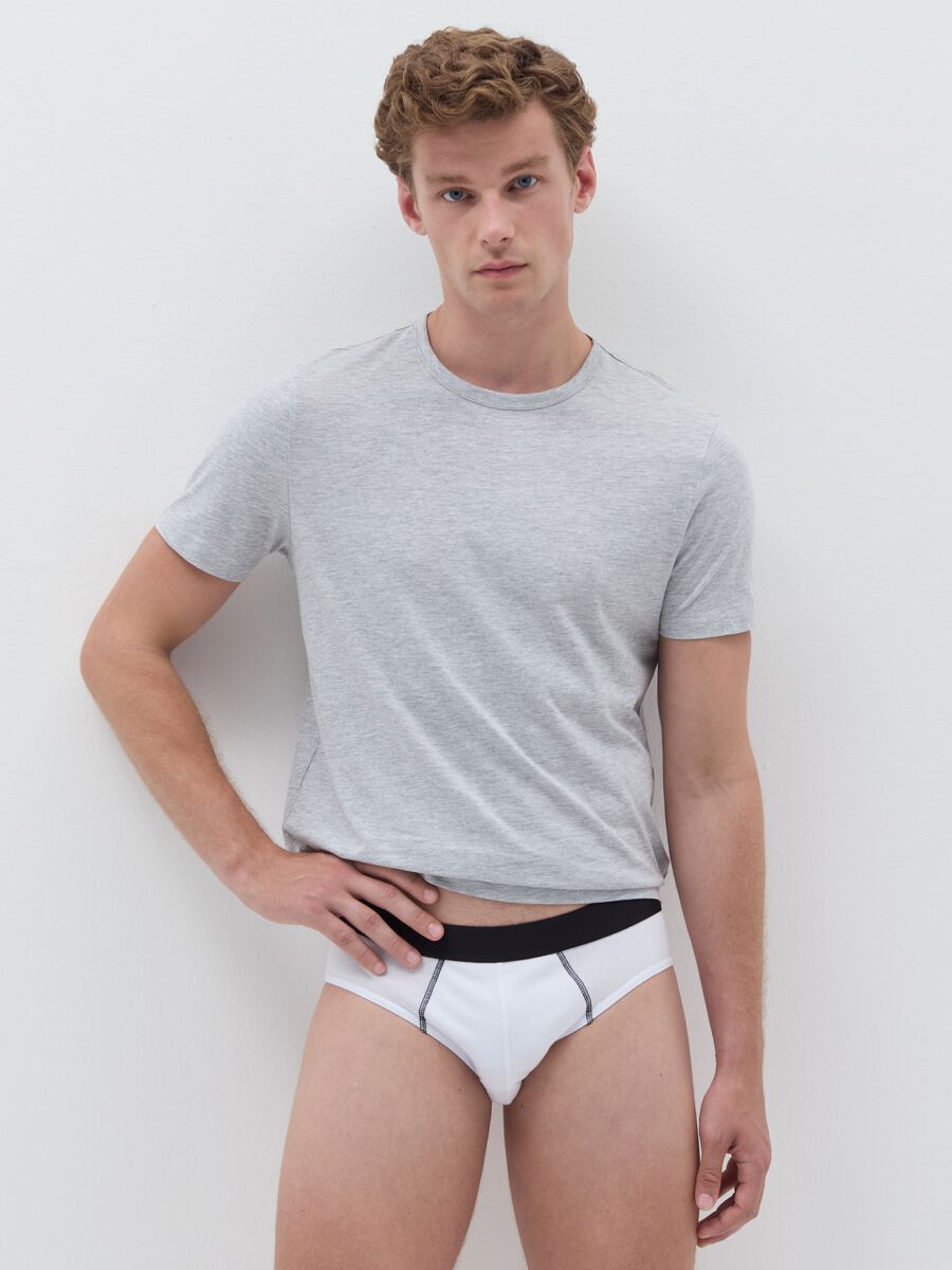 Five-pack briefs in cotton with external elastic_1