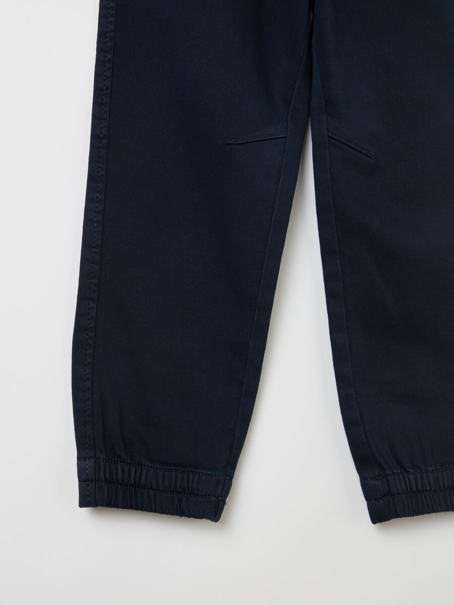 Stretch cotton joggers with drawstring_2