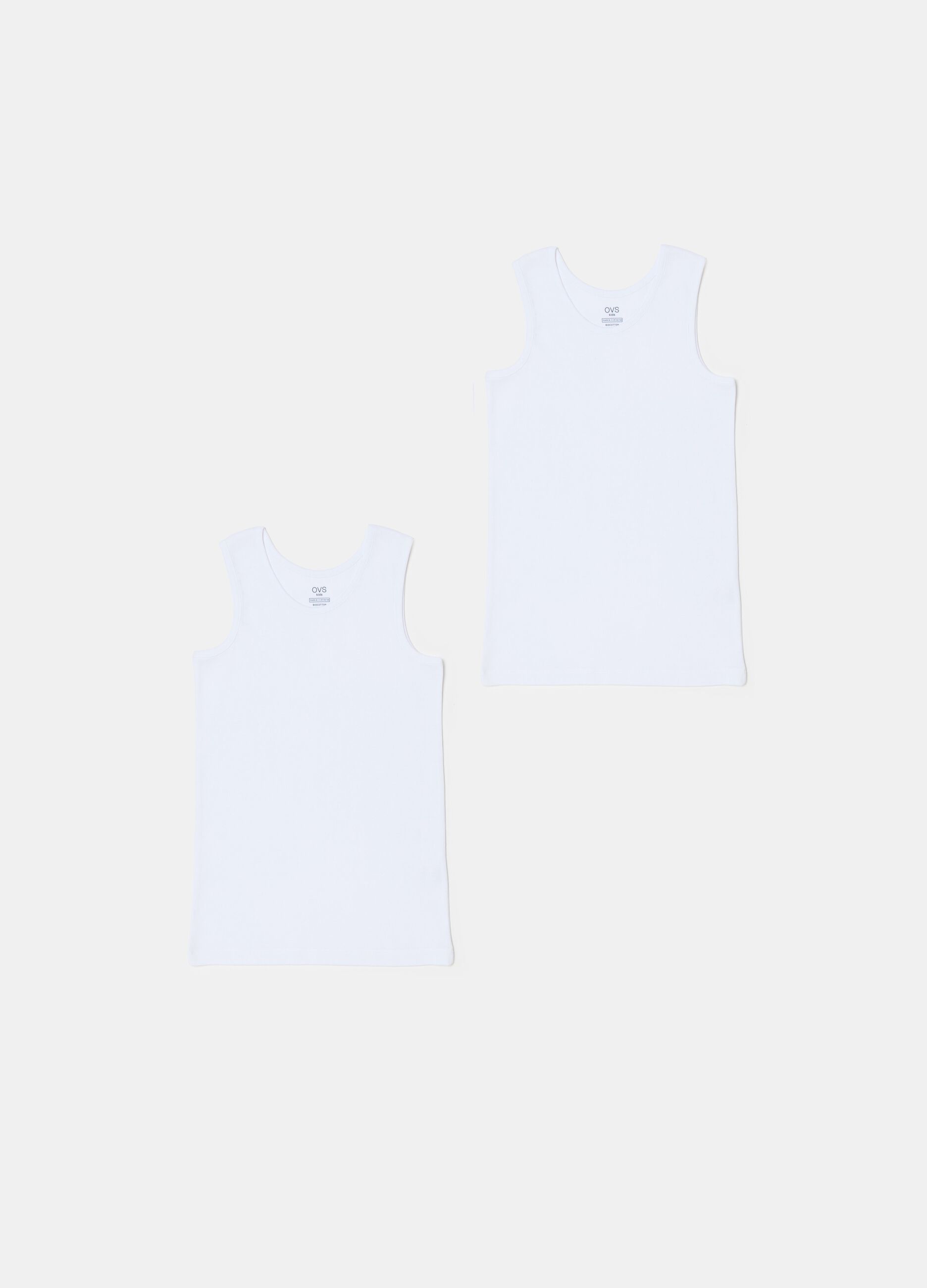 Two-pack racerback vests in organic cotton