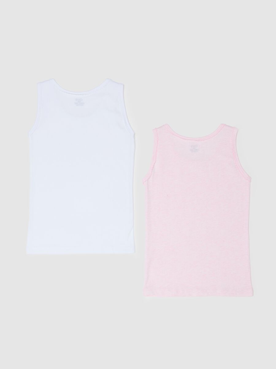 Two-pack vests in organic cotton with bow_1