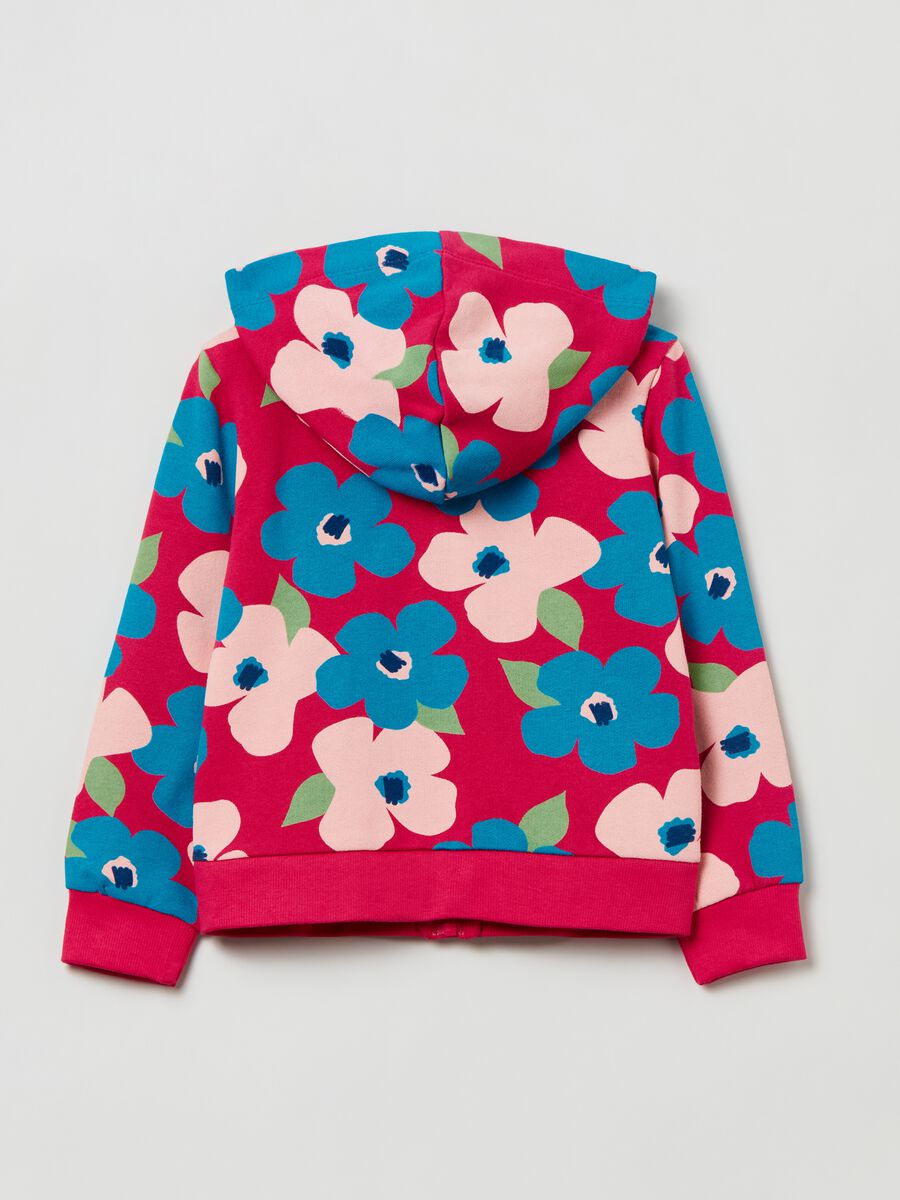 Sweatshirt with hood and flowers print_1