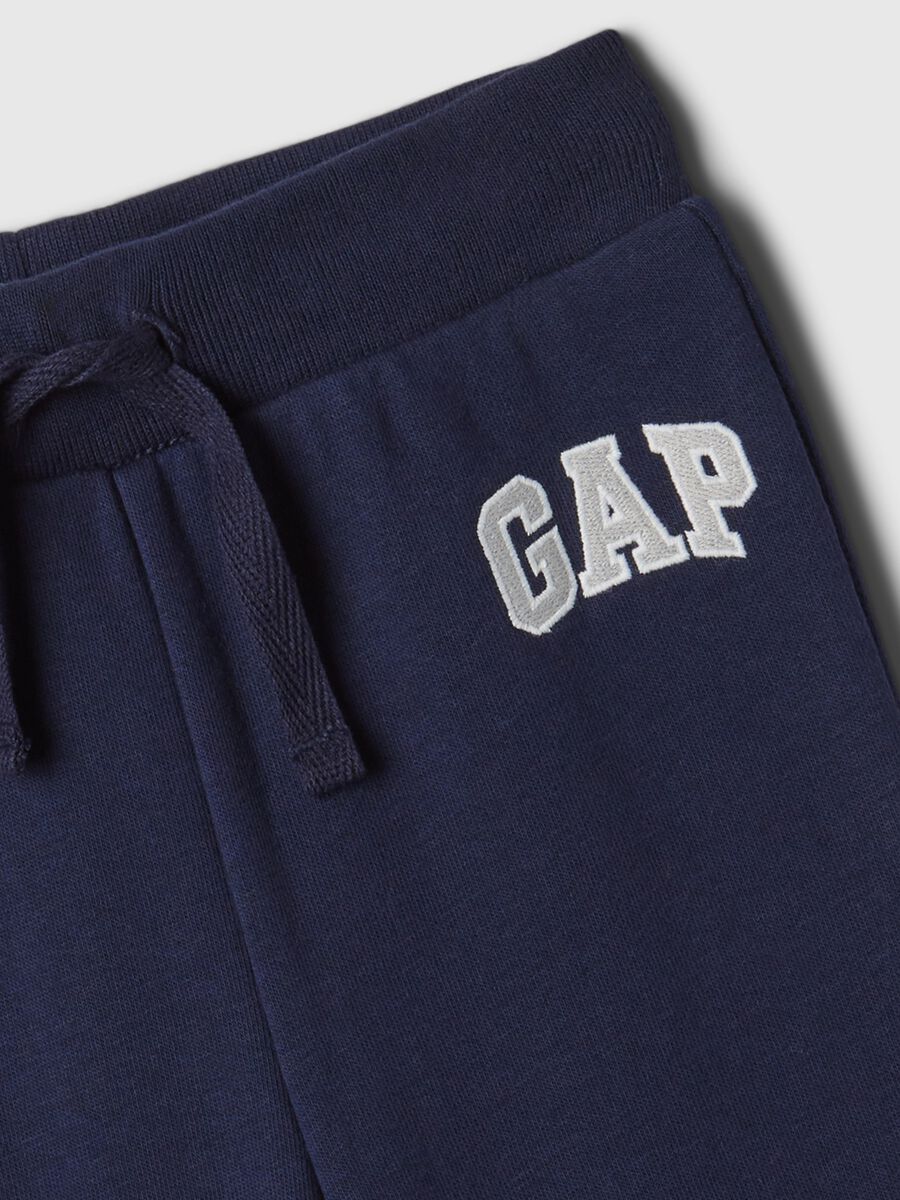 Fleece joggers with drawstring and embroidered logo_2