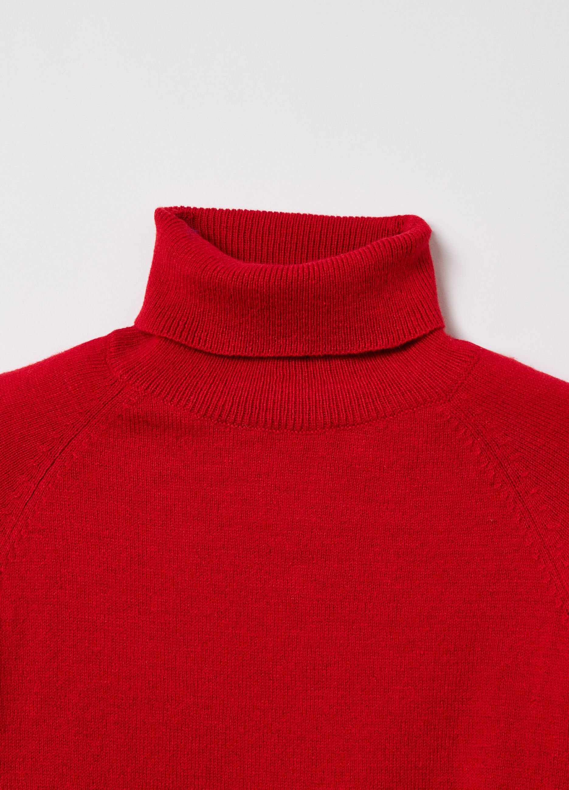 Turtleneck jumper with raglan sleeves