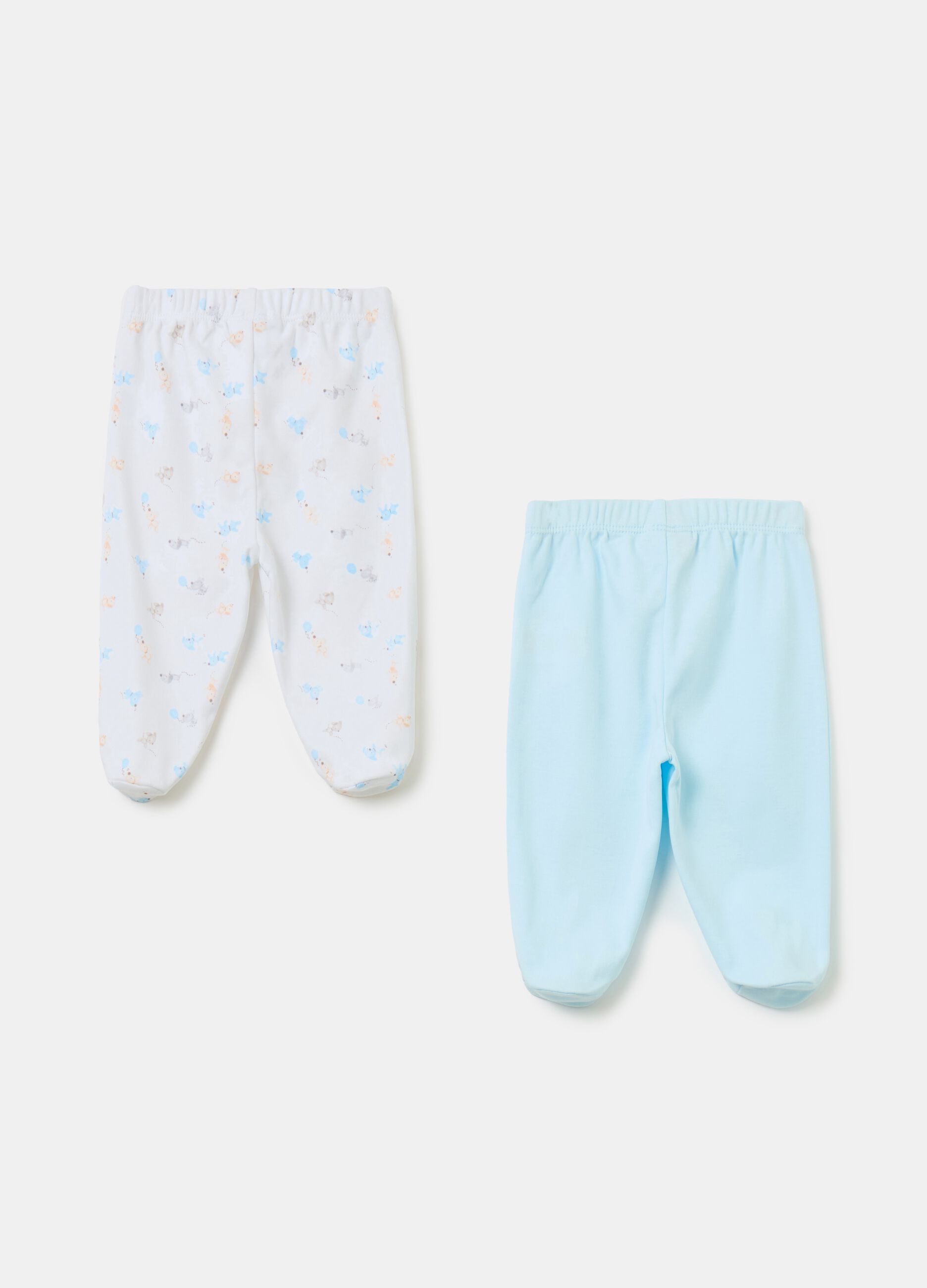 Two-pack baby leggings in organic cotton with print