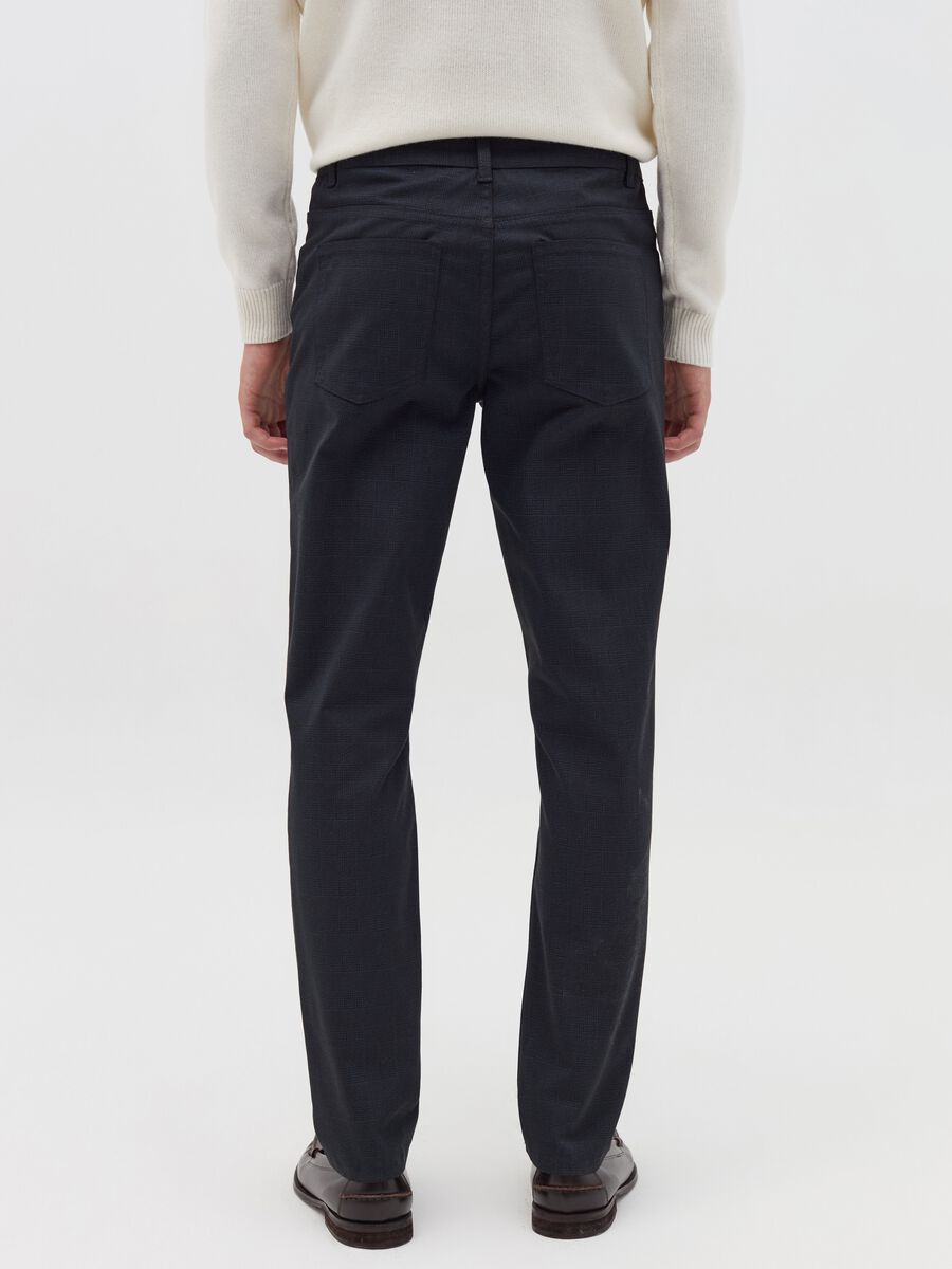 Five-pocket trousers in Prince of Wales fabric_3