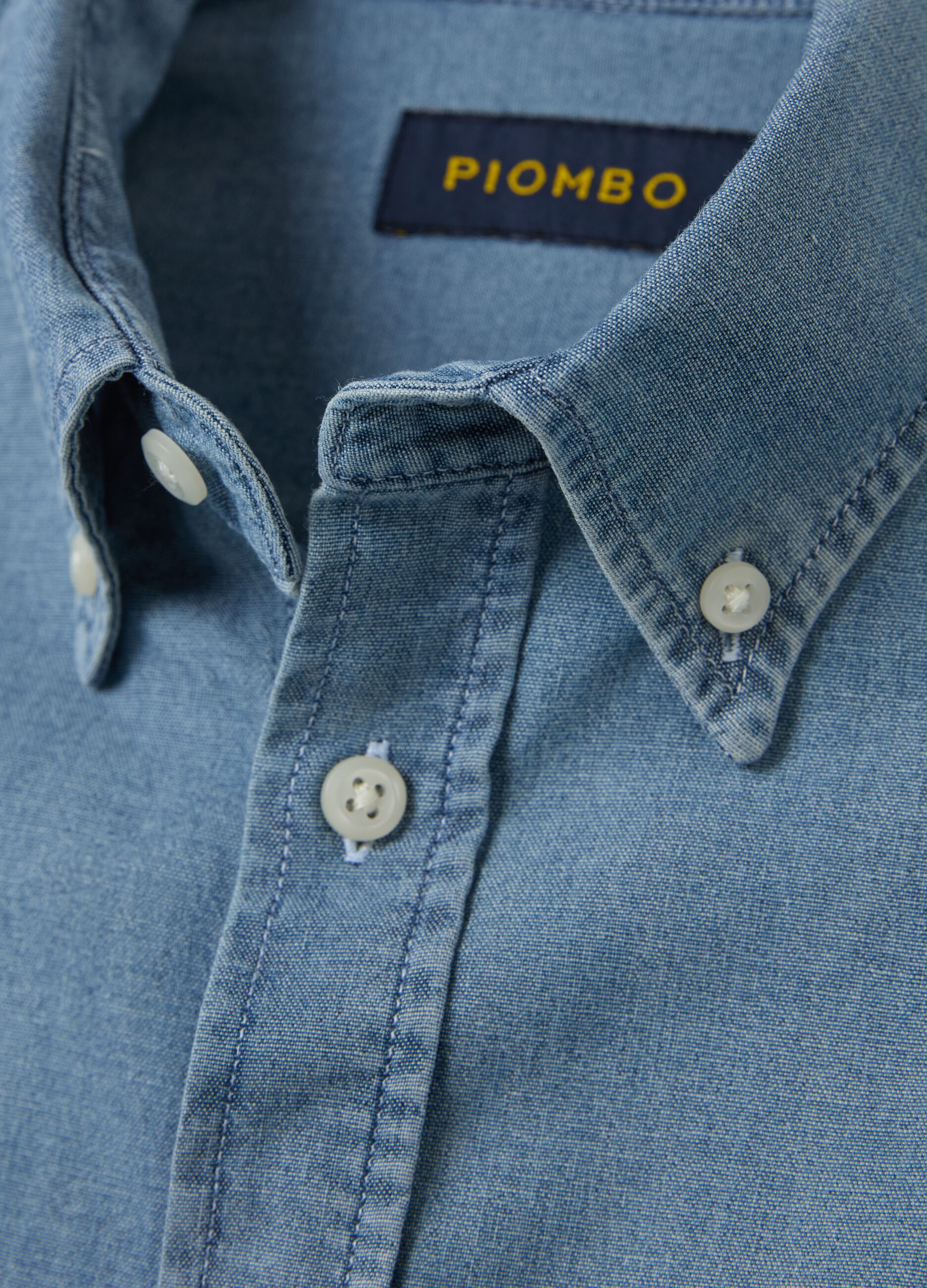 Regular-fit shirt in chambray cotton