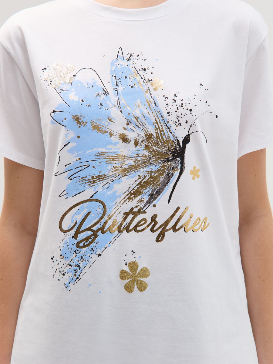 T-shirt with butterfly print in foil_2