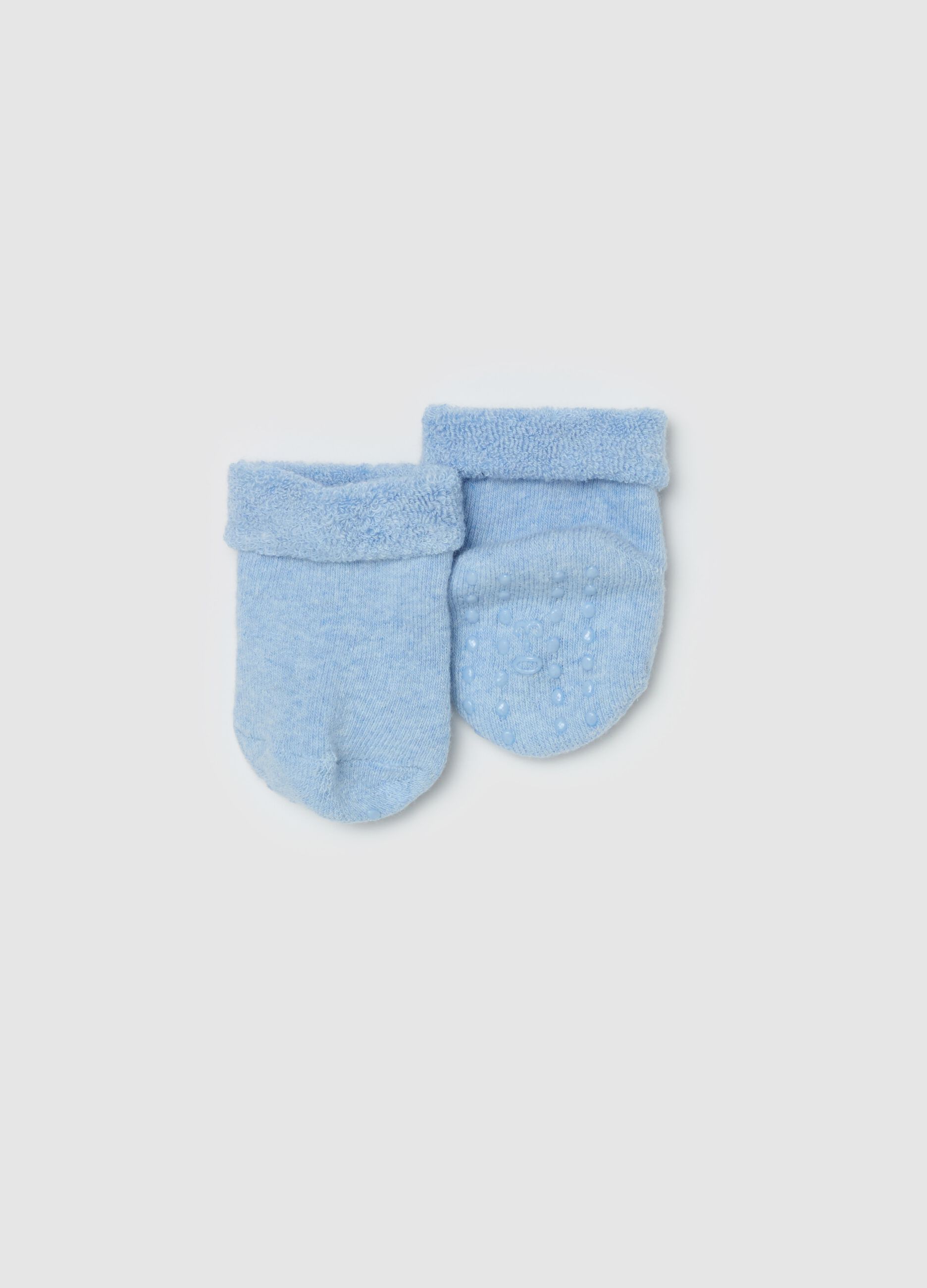 Four-pair pack socks in solid colour terry