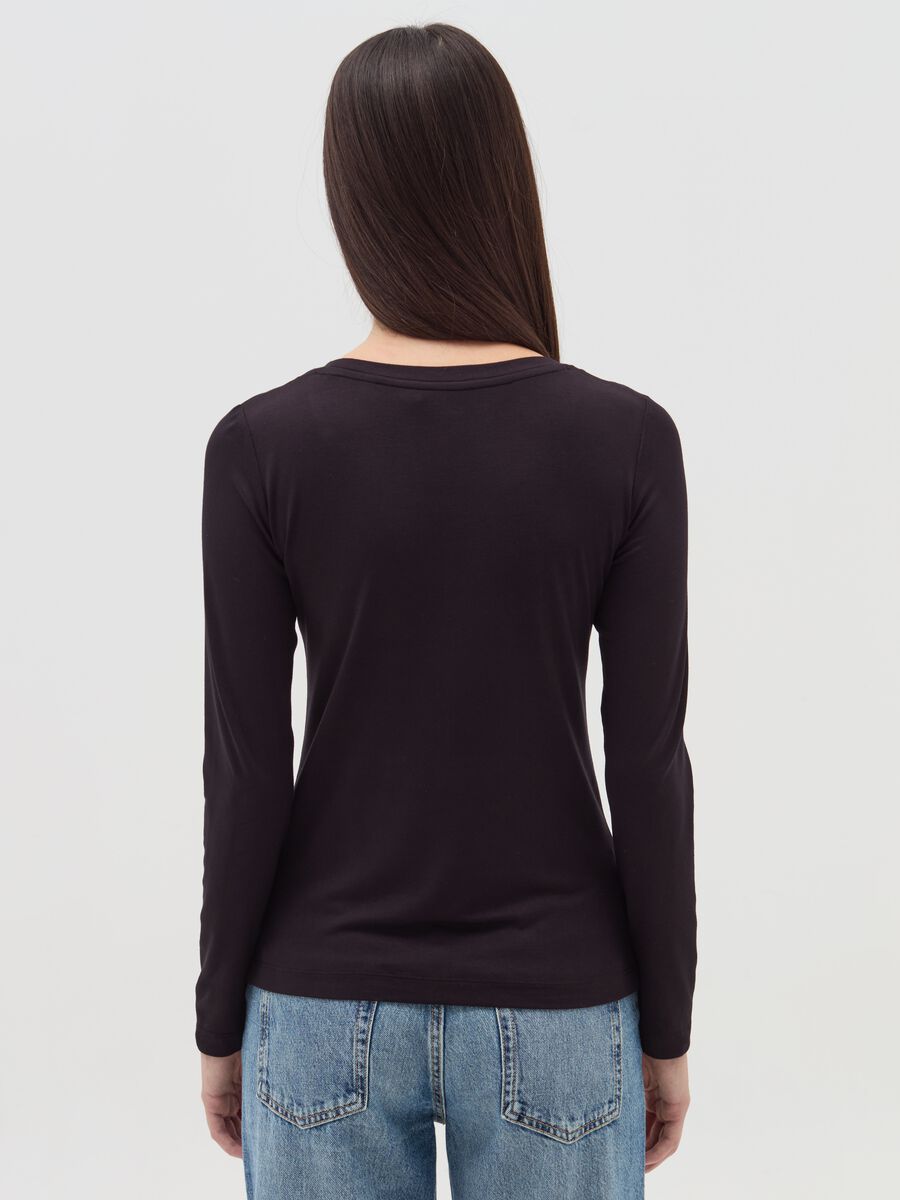 Long-sleeved T-shirt in stretch viscose_2